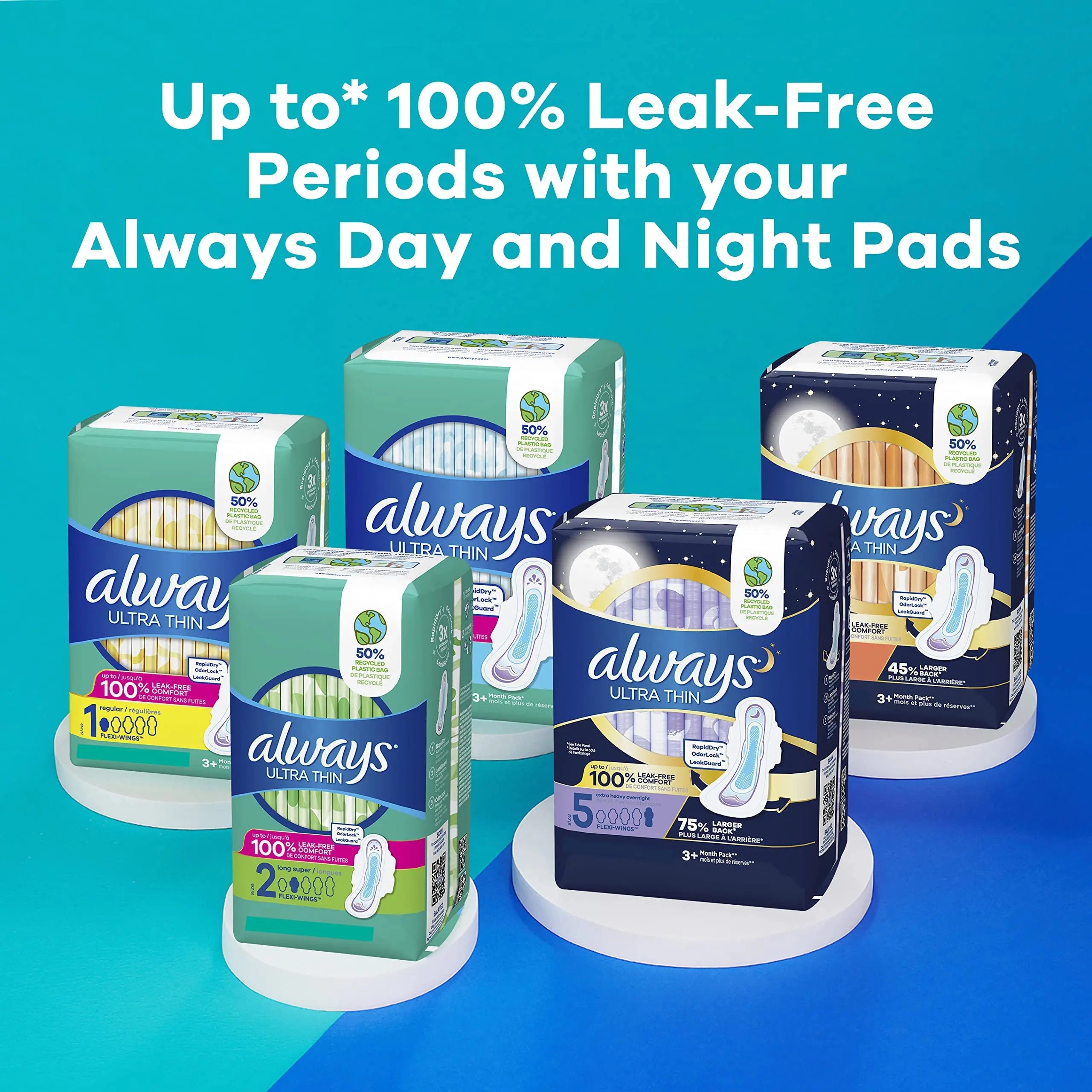 Always Ultra Thin Feminine Pads For Women, Size 2 Long Super Absorbenc Always Au supplements