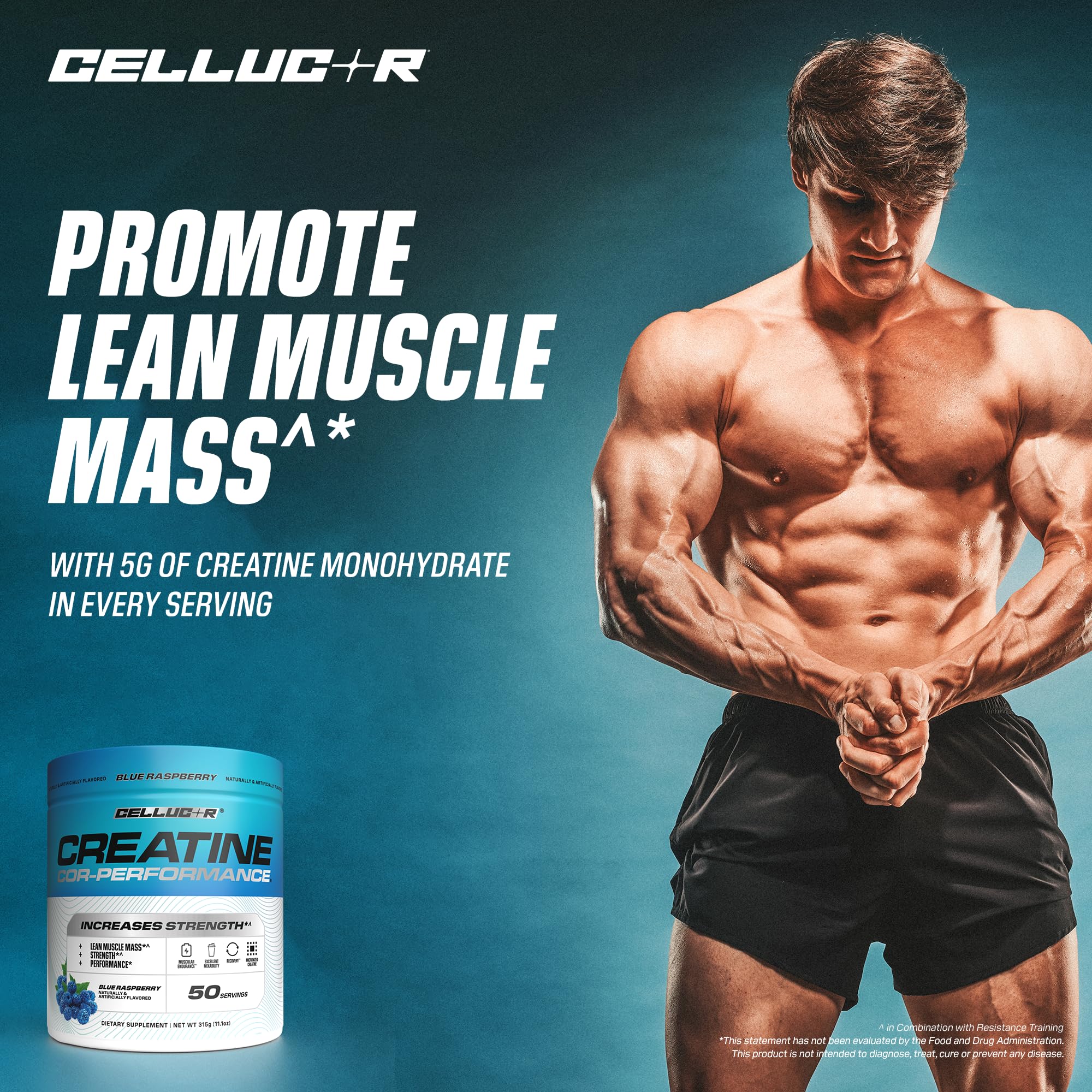Cellucor Creatine Powder, Blue Raspberry Flavor - Increases Strength, Lean Muscle Mass & Endurance, Micronized Creatine for Fast Absorption