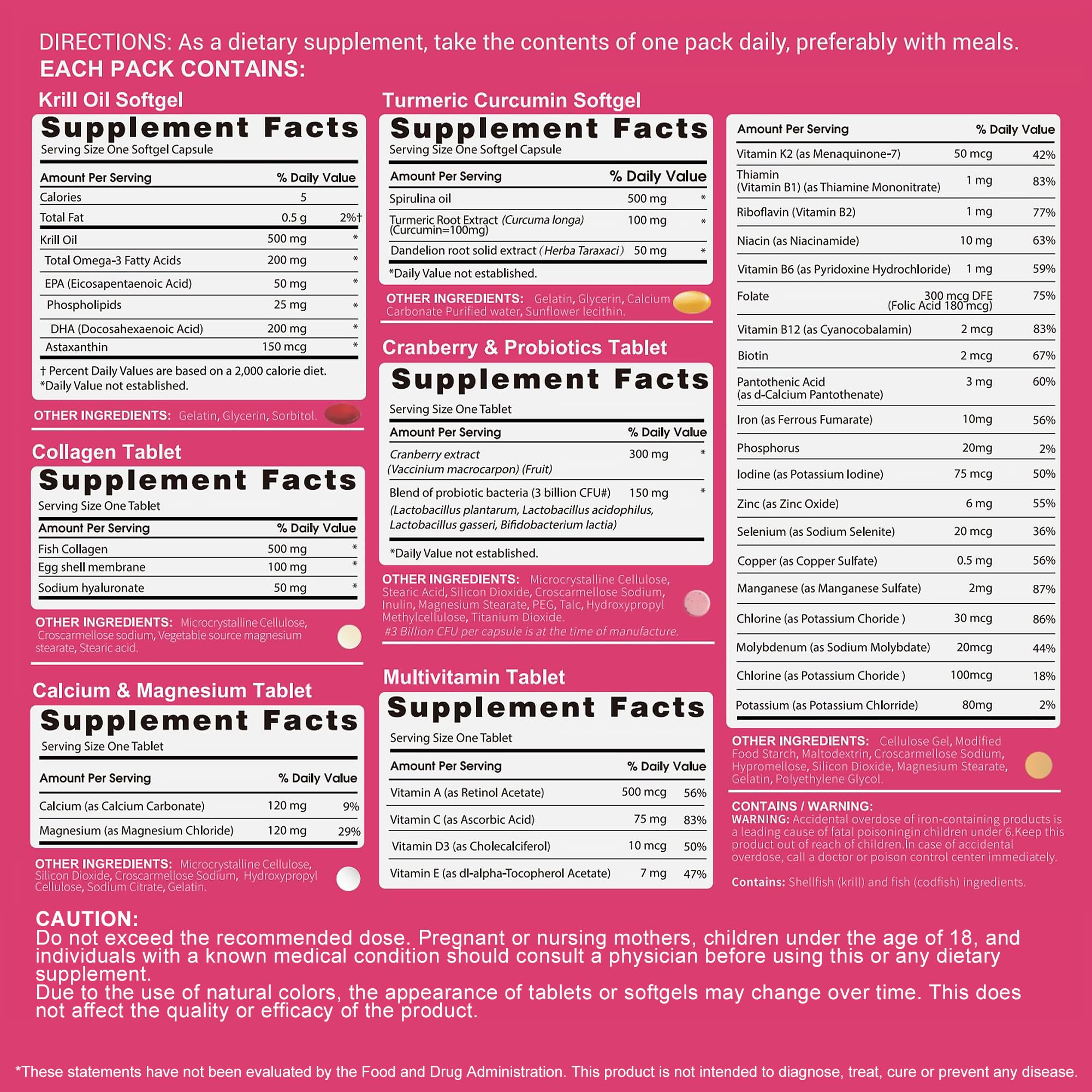 RevitaPlus Multivitamin for Women with Vitamin A,B,C,D3,E,K2,Biotin, Collagen,Krill Oil,Cranberries Supports Energy,Wellness,Beauty and Immune - Vitamin Packs for Women Health 30 Packs RevitaPlus Au supplements