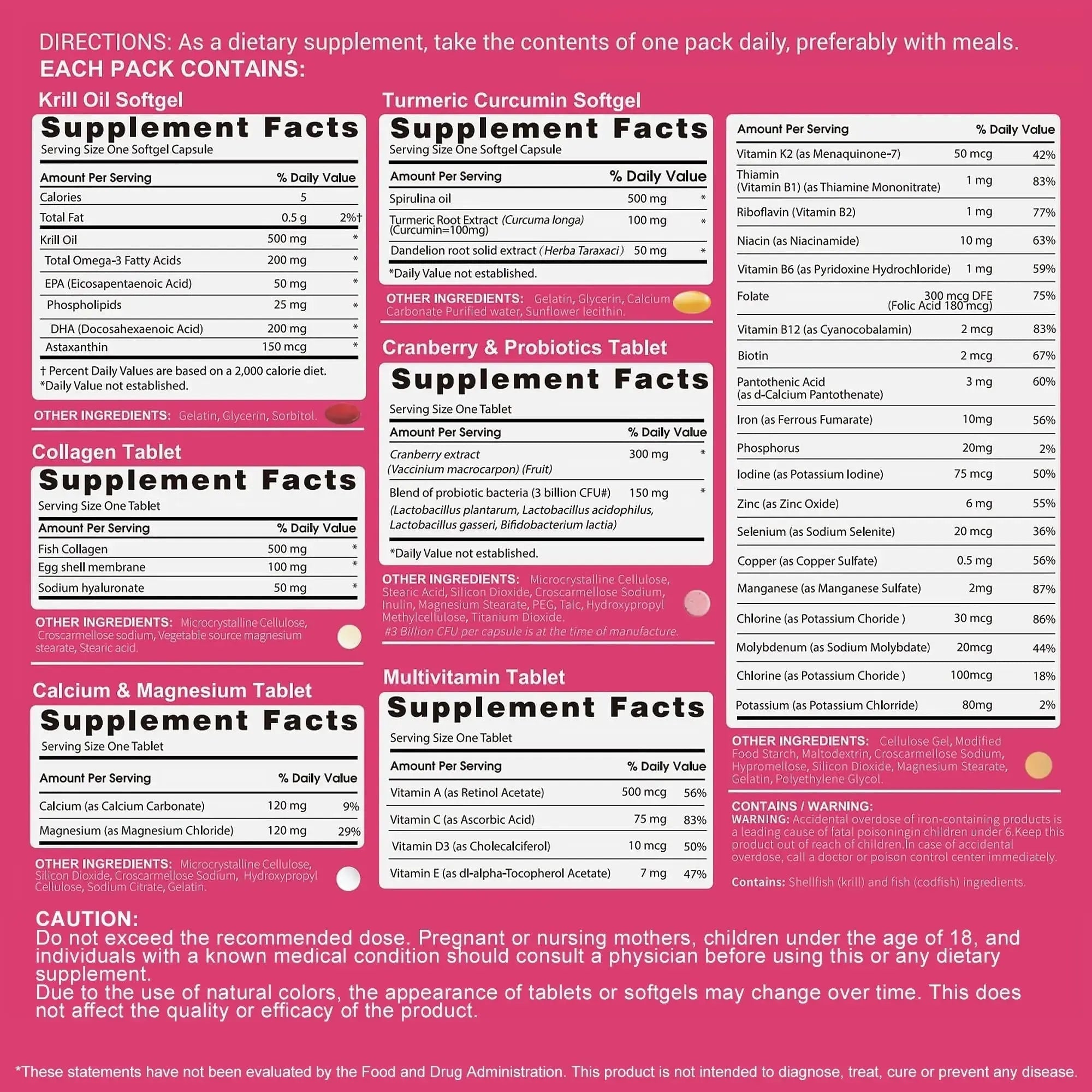 RevitaPlus Multivitamin for Women with Vitamin A,B,C,D3,E,K2,Biotin, Collagen,Krill Oil,Cranberries Supports Energy,Wellness,Beauty and Immune RevitaPlus Au supplements