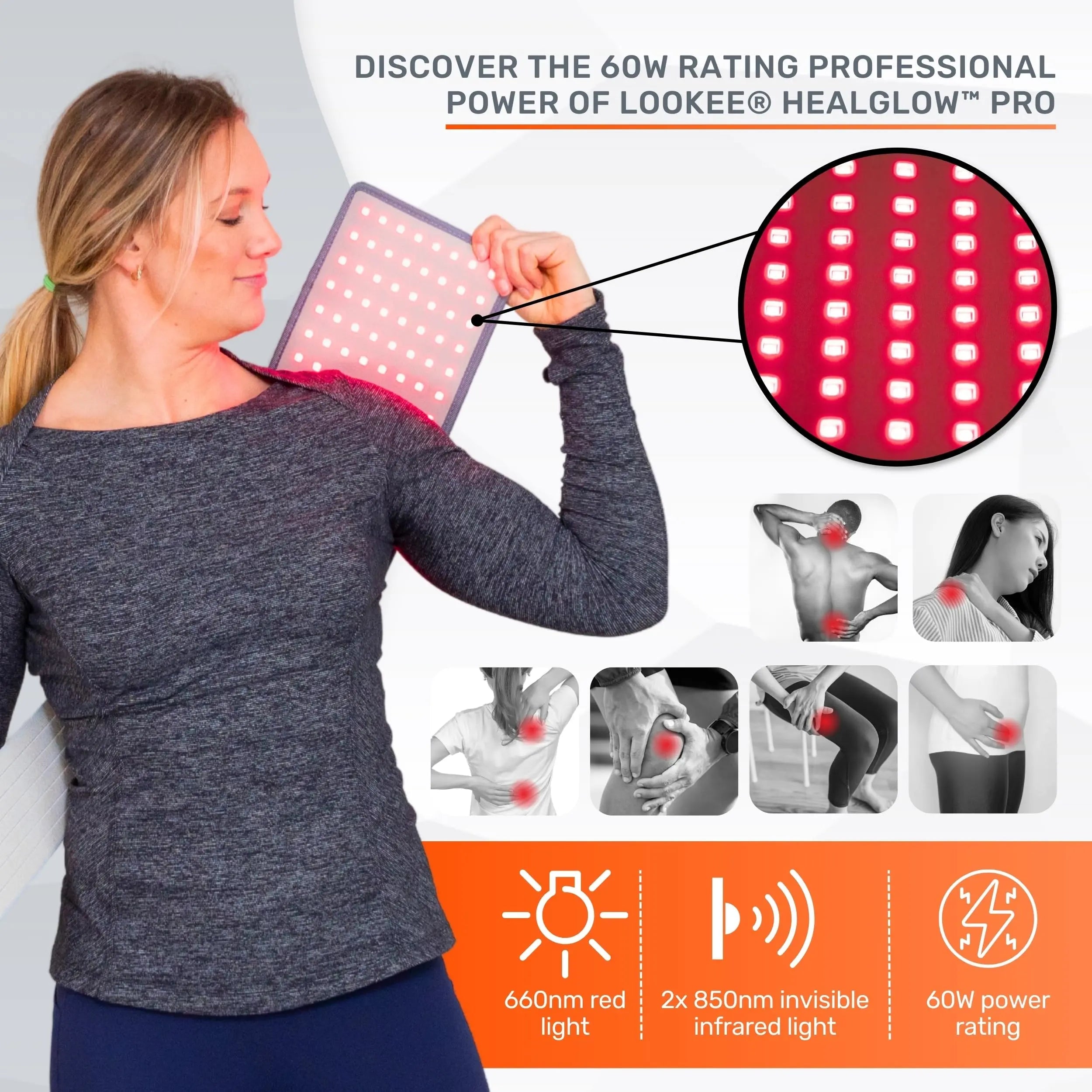 LOOKEE HealGlow Pro Medical Infrared & Red-Light Therapy Belt - LED Technology - 60W Powerful LOOKEE Au supplements