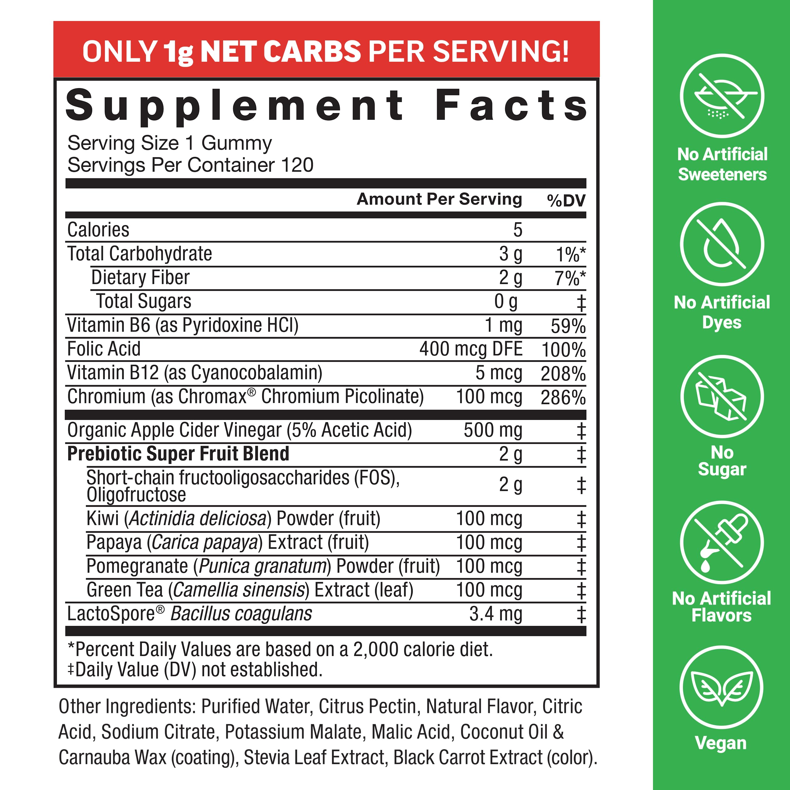 Force Factor ProbioSlim Keto ACV Gummies, Organic Apple Cider Vinegar Gummies with LactoSpore Probiotics & Prebiotics to Support Digestion, Metabolism, & Immune Health