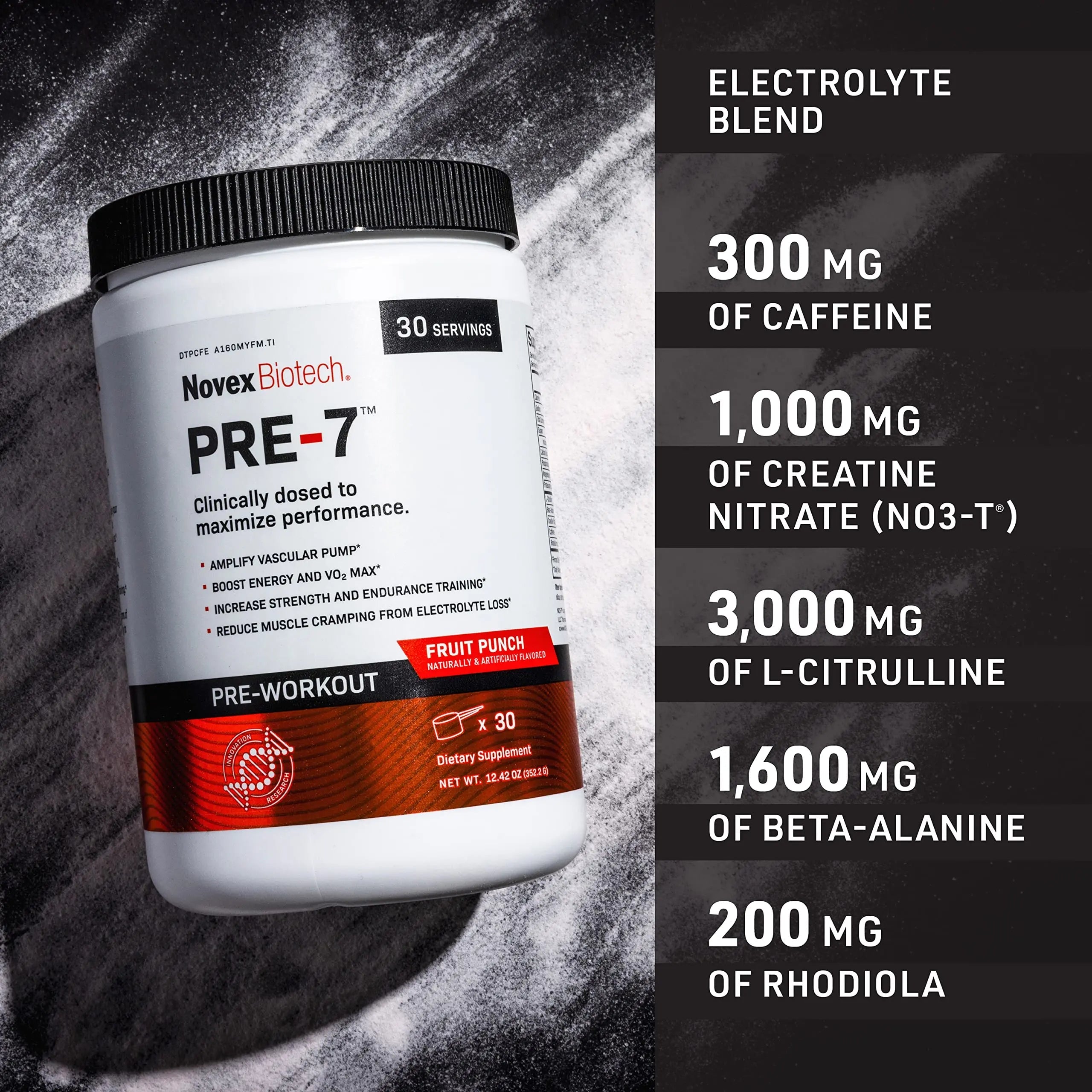 Novex Biotech PRE-7 Pre-Workout Powder – Best preworkout for Men - Boost Energy Novex Biotech Au supplements