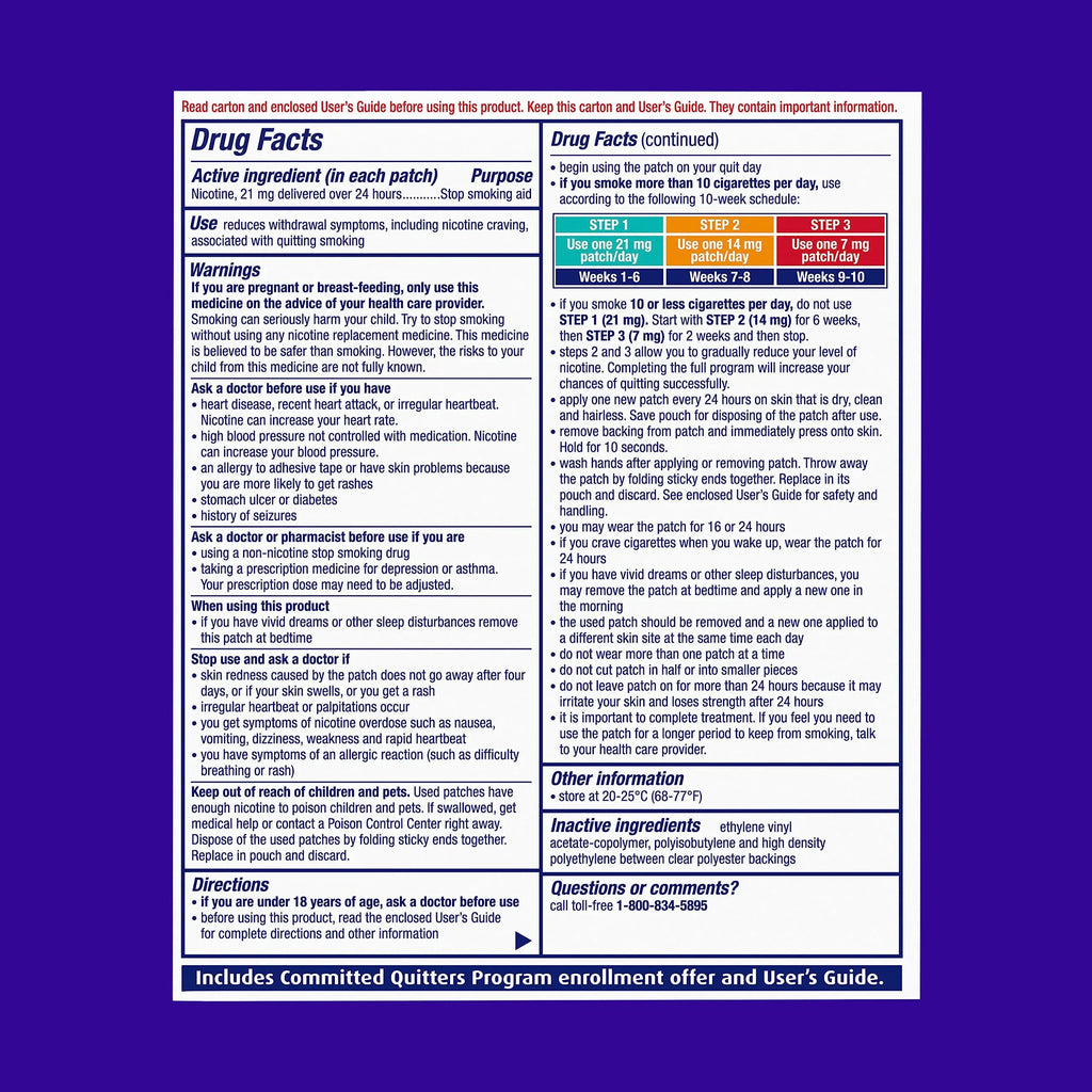 NicoDerm CQ Step 1 Nicotine Patches to Quit Smoking, 21mg, Stop Smoking NicoDerm Au supplements