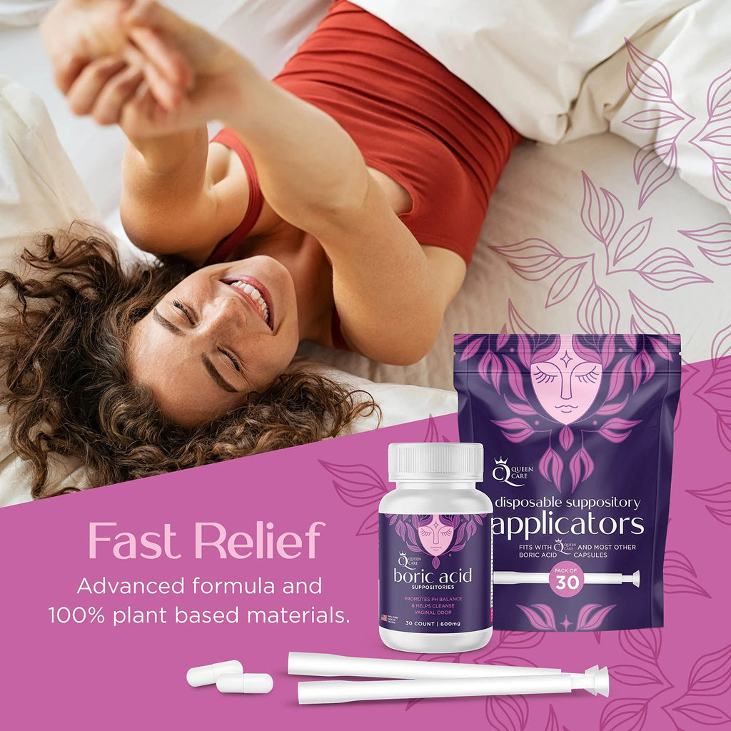 Queen Care - Boric Acid Suppositories & Applicators, Complete Feminine Care, PH Balance for Women Queen Care Au supplements