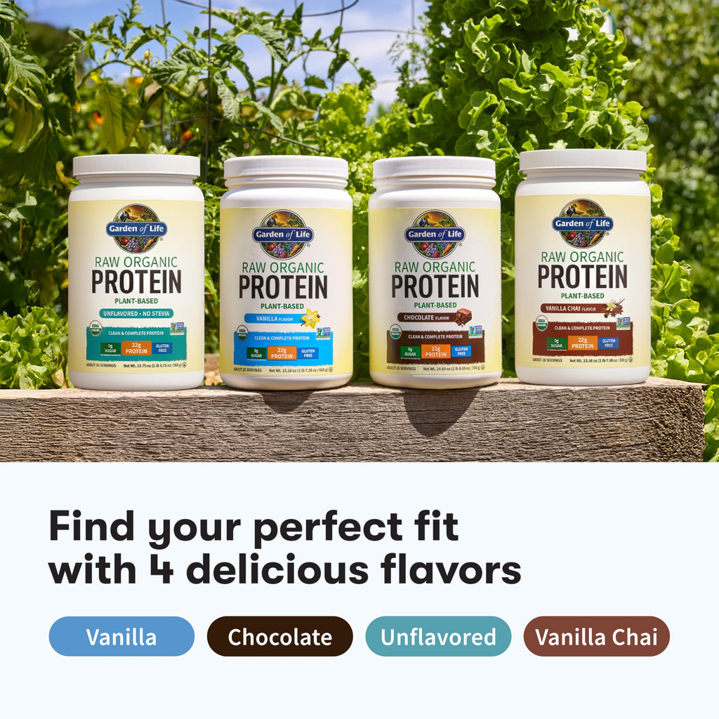 Garden Of Life Protein Powder, Vegan Protein Powder, Bcaa, Probiotics & Digestive Enzymes, Gluten & Lactose Free, Vanilla, 23.28 Ounce