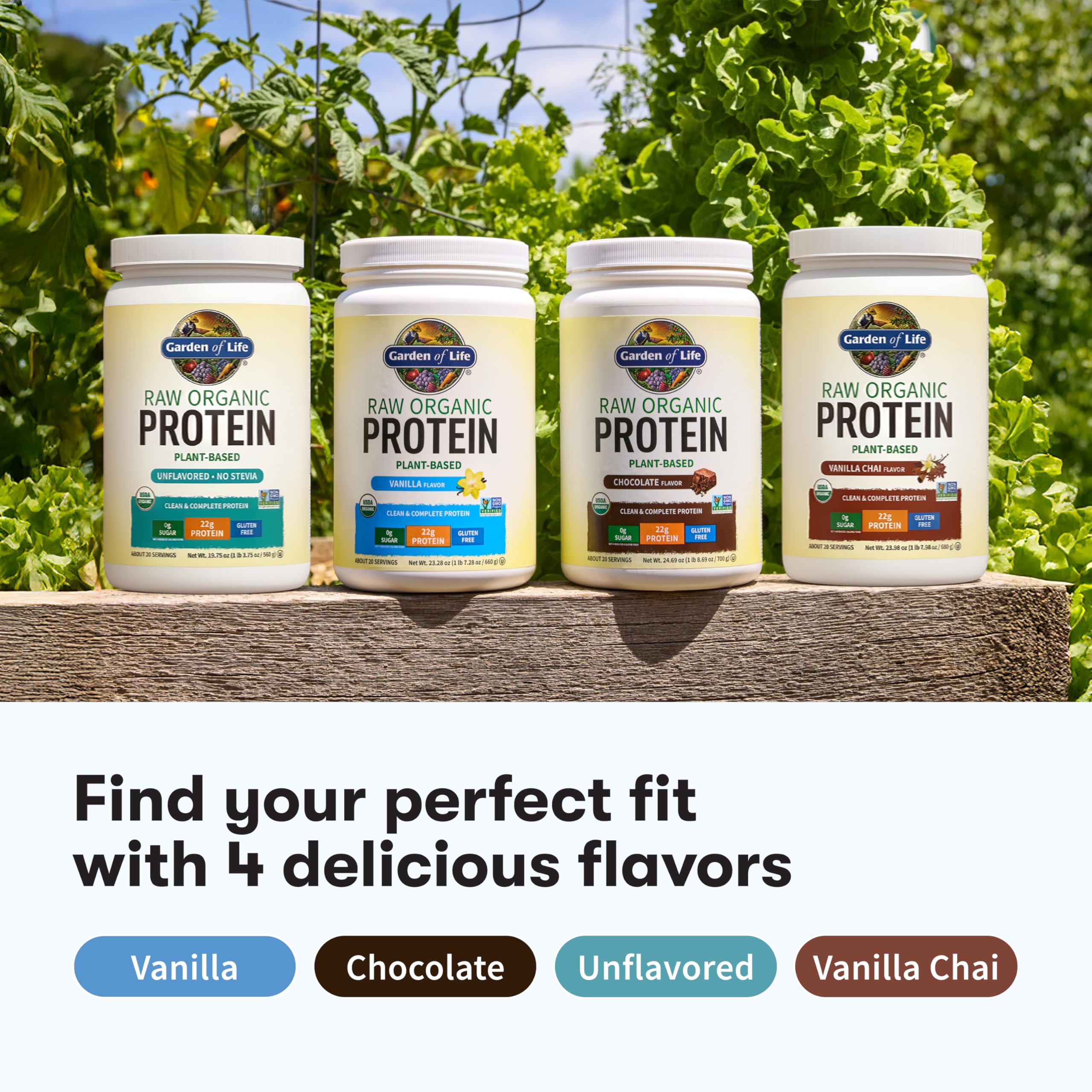 Garden Of Life Protein Powder, Vegan Protein Powder, Bcaa, Probiotics & Digestive Enzymes, Gluten & Lactose Free, Vanilla, 23.28 Ounce