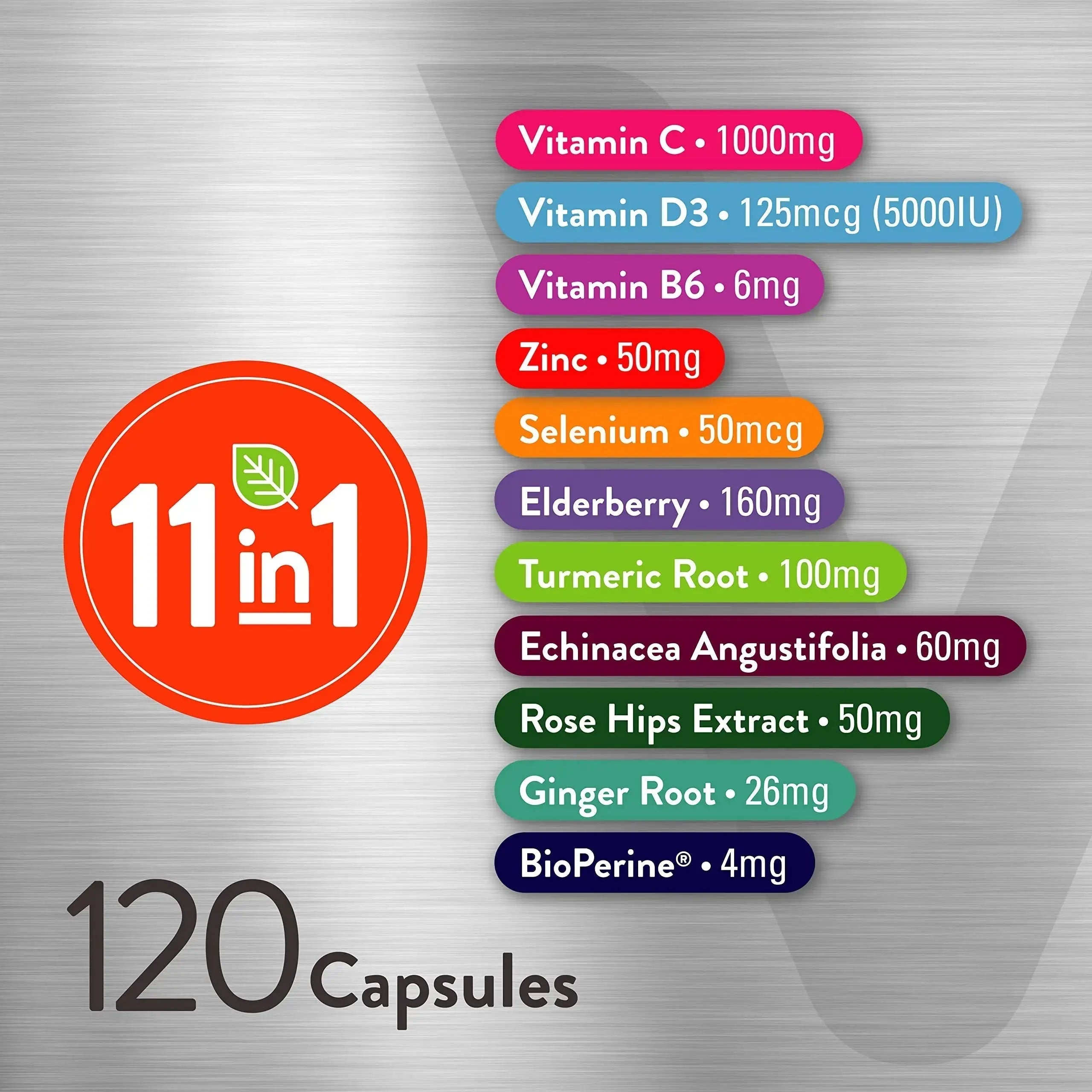 VITEEY 11 in 1 Immune Support Supplement - Immune Defense with Vitamin D3, B6, Echinacea, Turmeric, Rose-HIPS, Selenium Viteey Au supplements