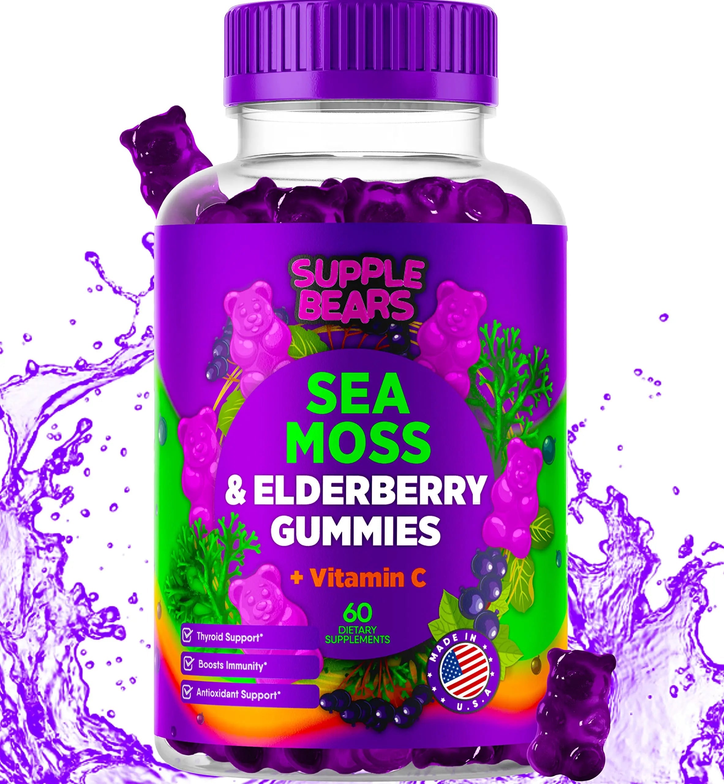 Supplebears Sea Moss Gummies & Elderberry - Vitamin C + Zinc – Extra Strength Immune Supplebears Au supplements