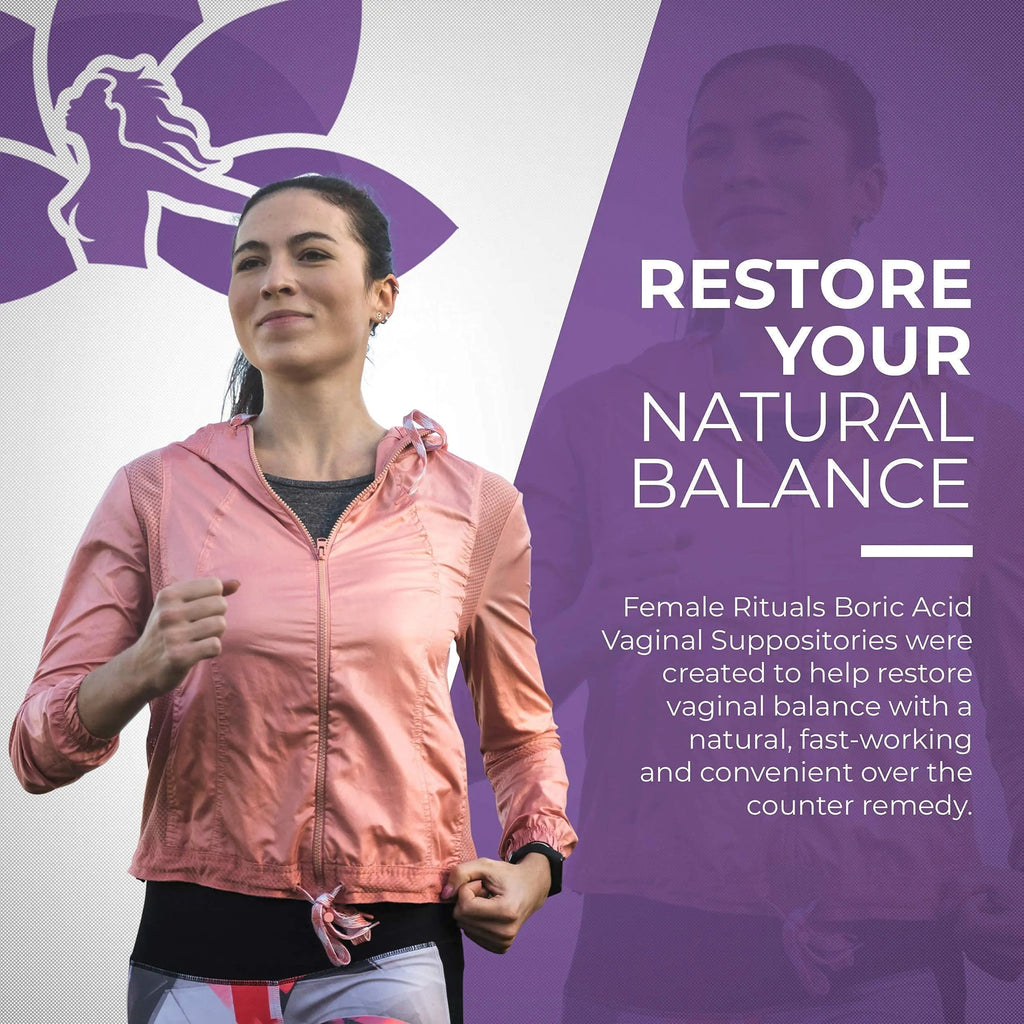 FEMALE RITUALS - Vaginal Moisturizer Boric Acid Suppositories for PH Balance - Bad Odors FEMALE RITUALS Au supplements