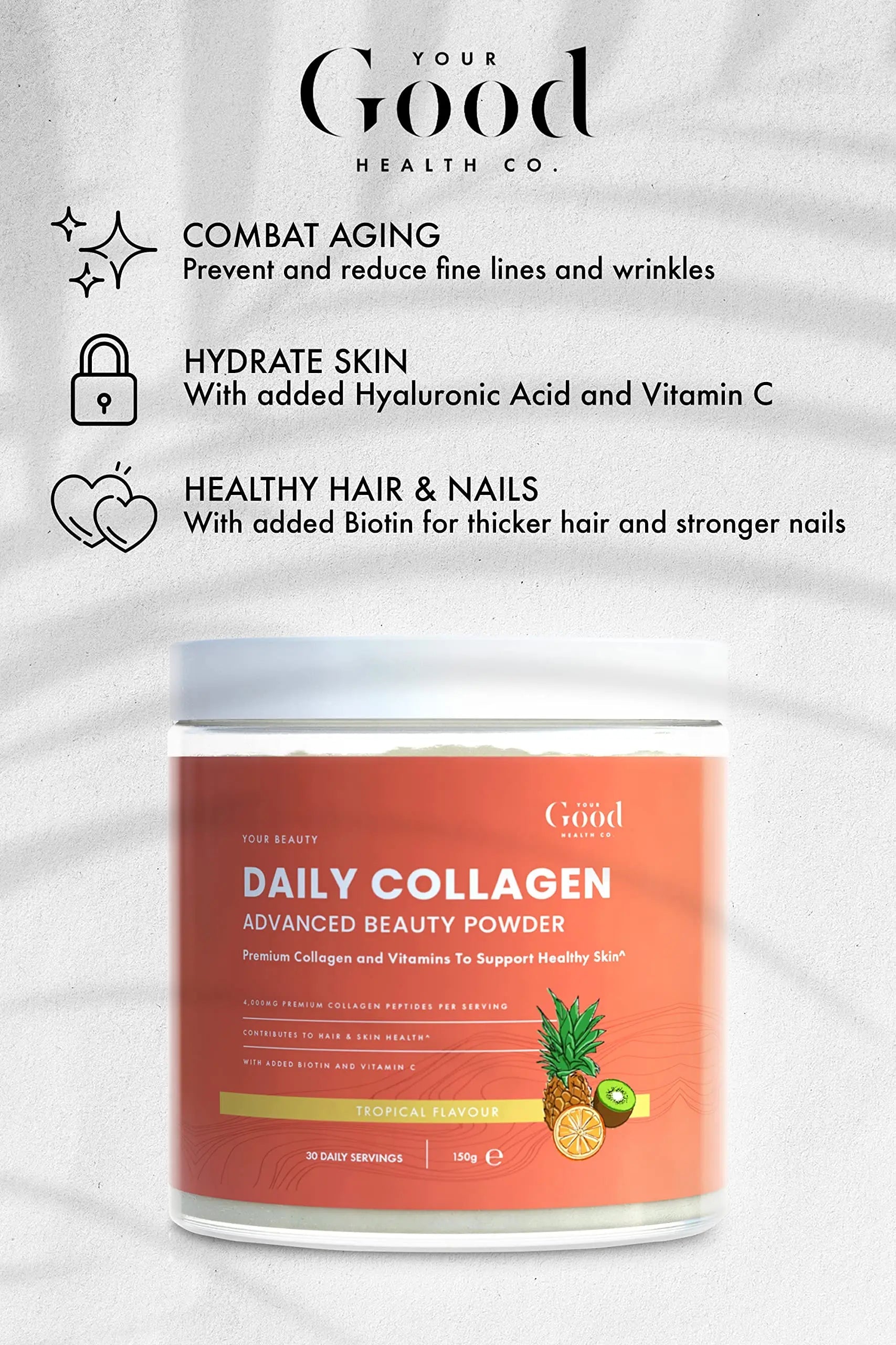 Your Good Health Co. – Your Beauty Premium Collagen Powder, Tropical | 150g Your Good Health Co. Au supplements