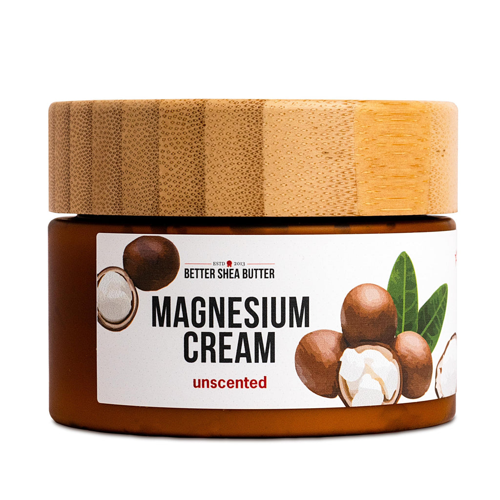 Better Shea Butter Magnesium Cream for Leg Cramps | Relieves Muscle Tension | Night Lotion Safe for Pregnancy, Kids and Babies | Organic and Natural Ingredients | Vegan, Made in USA | (Unscented) Better Shea Butter Au supplements