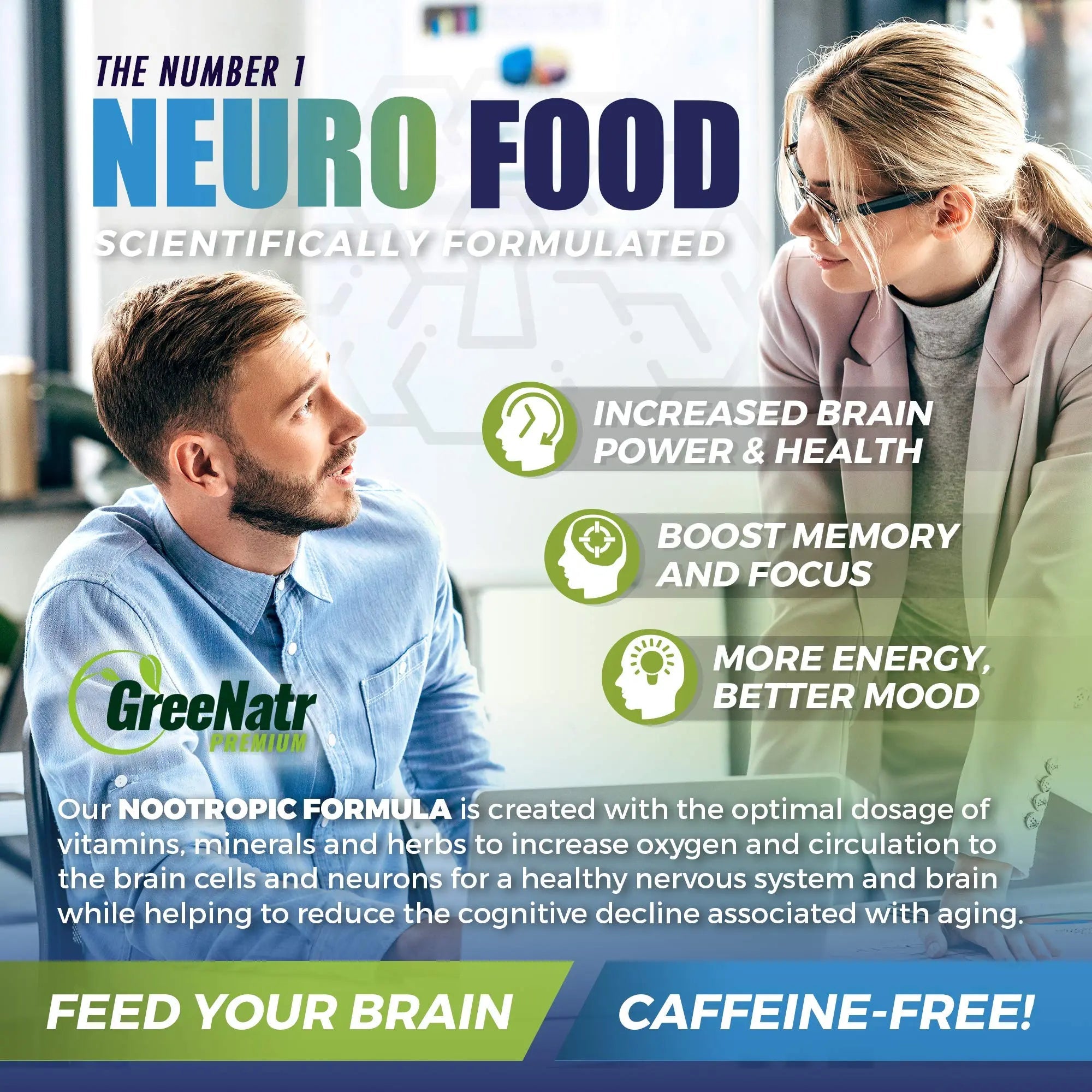 GreeNatr Brain Supplement with B12 Vitamin for Enhanced Memory, Energy, Focus, and Clarity GreeNatr Au supplements