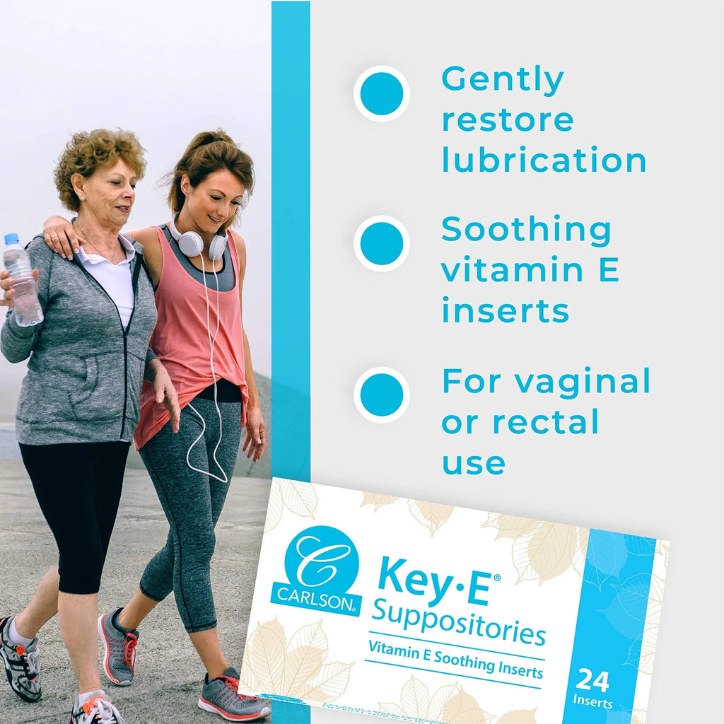 Carlson Labs Key-E Suppositories Vitamin E Soothing Inserts (2 Packages of 24 Inserts, 48Count) Carlson Au supplements