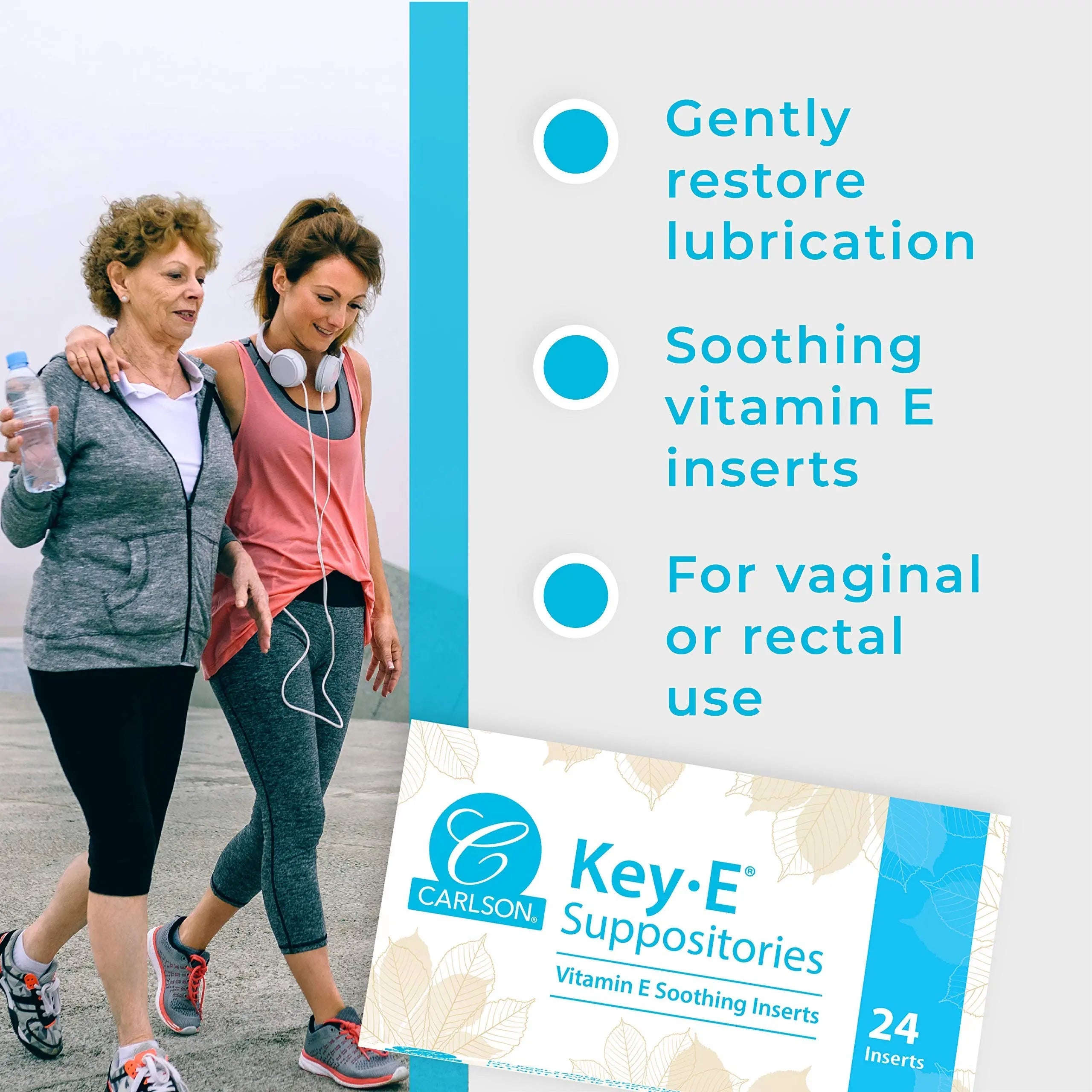 Carlson Labs Key-E Suppositories Vitamin E Soothing Inserts (2 Packages of 24 Inserts, 48Count) Carlson Au supplements