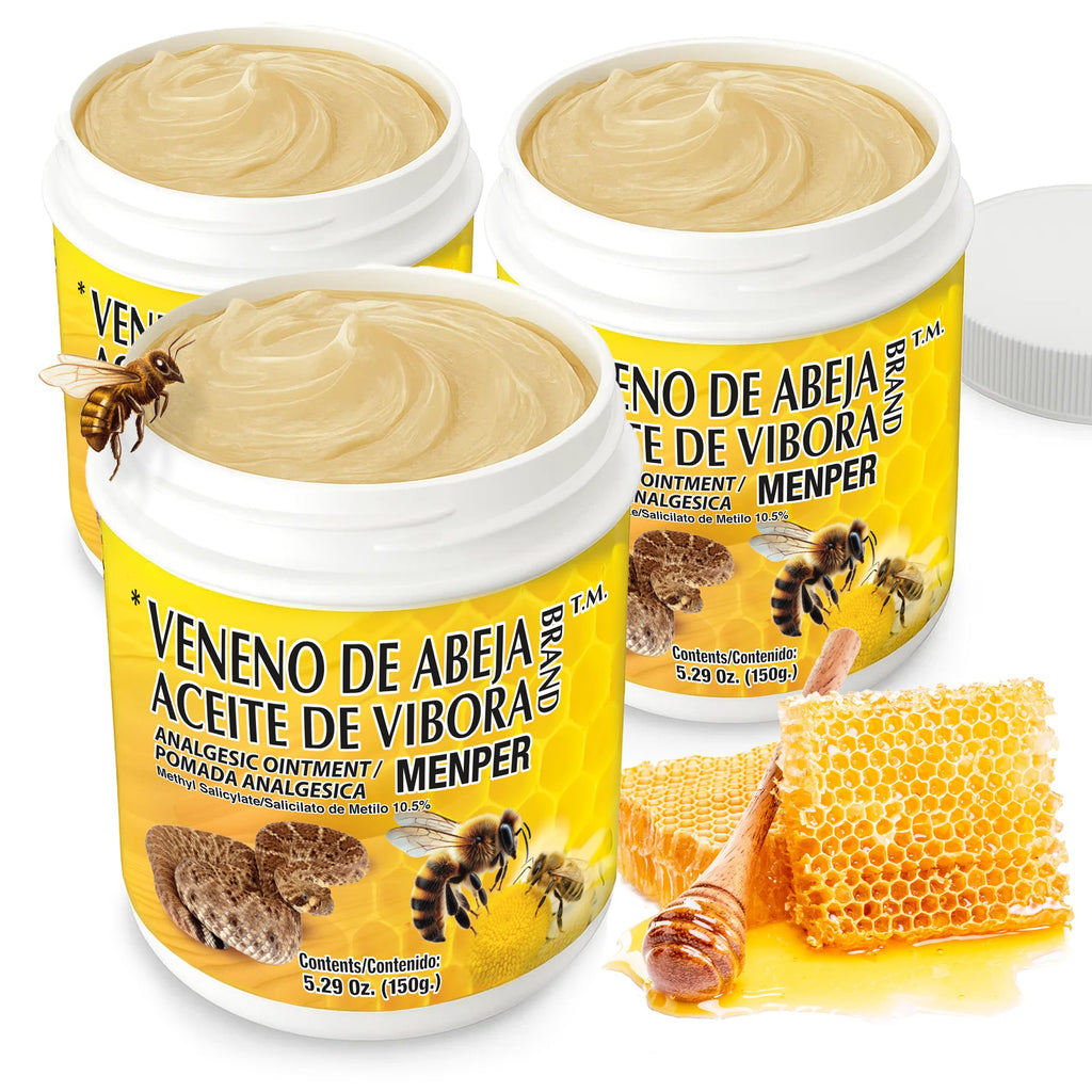 Veneno de Abeja Soothing Ointment – Topical Comfort Cream for Muscle Tension, Joint Discomfort & Everyday Aches – Fast Acting Relief – 18.5 Oz | 3-Pack Menper Au supplements