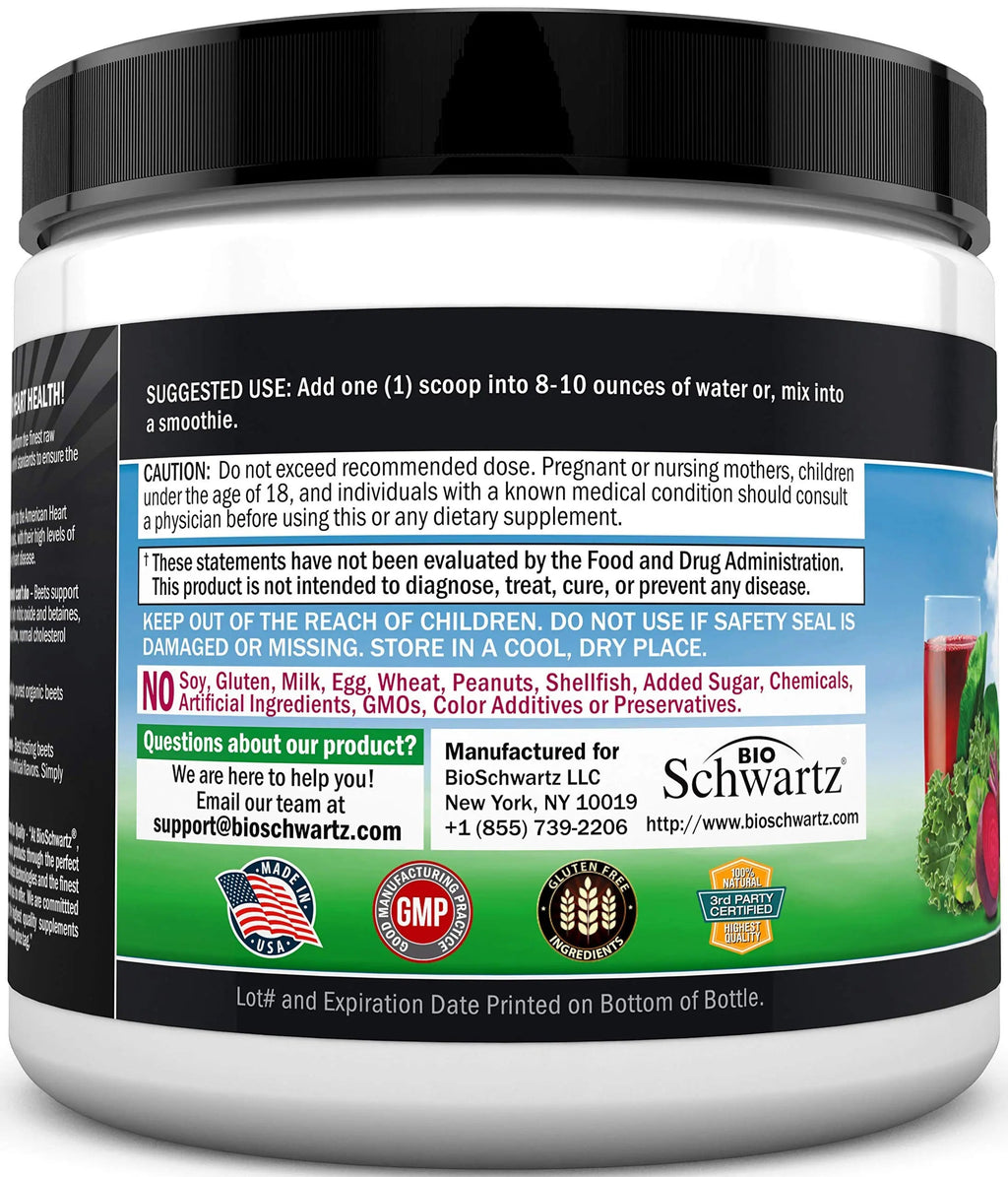 Beet Root Powder - Beets Superfood Supplement with Vitamin C Plus Organic Antioxidant BioSchwartz Au supplements