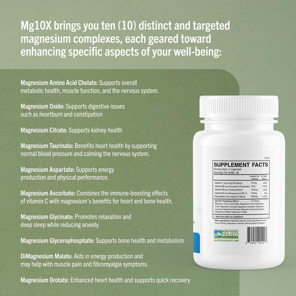 True Cellular Formulas Mg10X Multi-System Magnesium | Supplement to Support Sleep - 60 Capsules | Enhanced Sleep, Immune System & Metabolic Support | Includes Magnesium Glycinate, Citrate and More True Cellular Formulas Au supplements