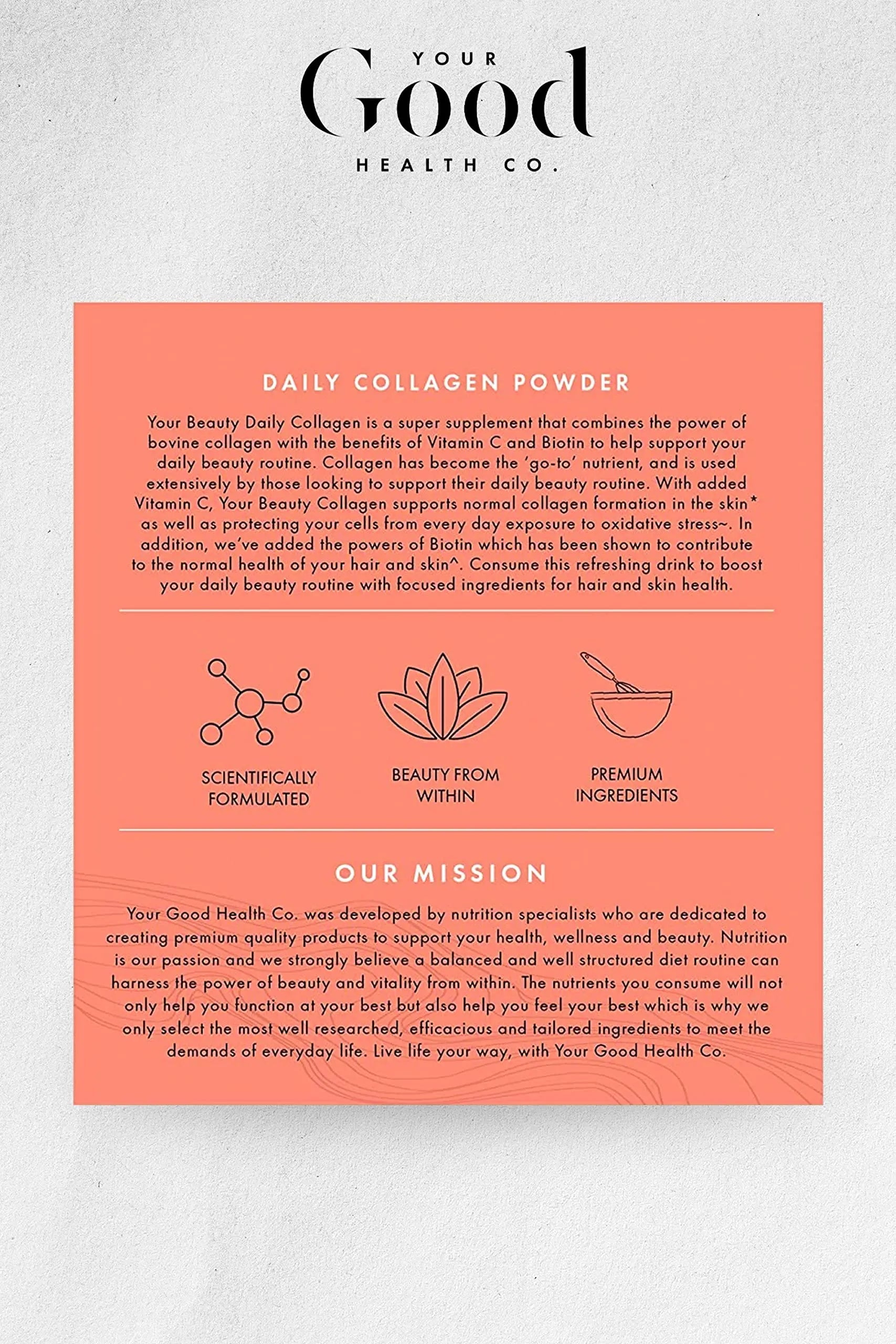 Your Good Health Co. – Your Beauty Premium Collagen Powder, Tropical | 150g Your Good Health Co. Au supplements