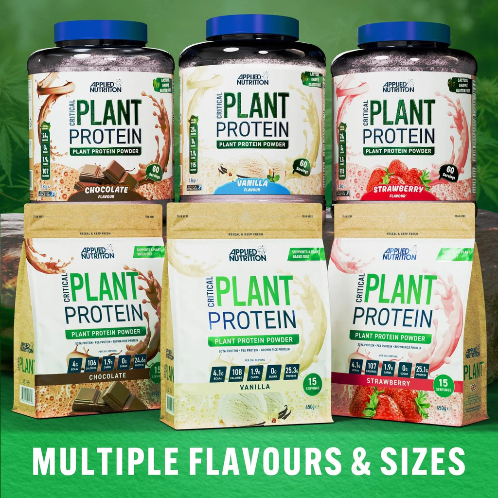 Applied Nutrition Plant Protein Powder – Critical Plant Vegan Protein Shake with SOYA, Pea, Brown Rice Proteins Applied Nutrition Au supplements
