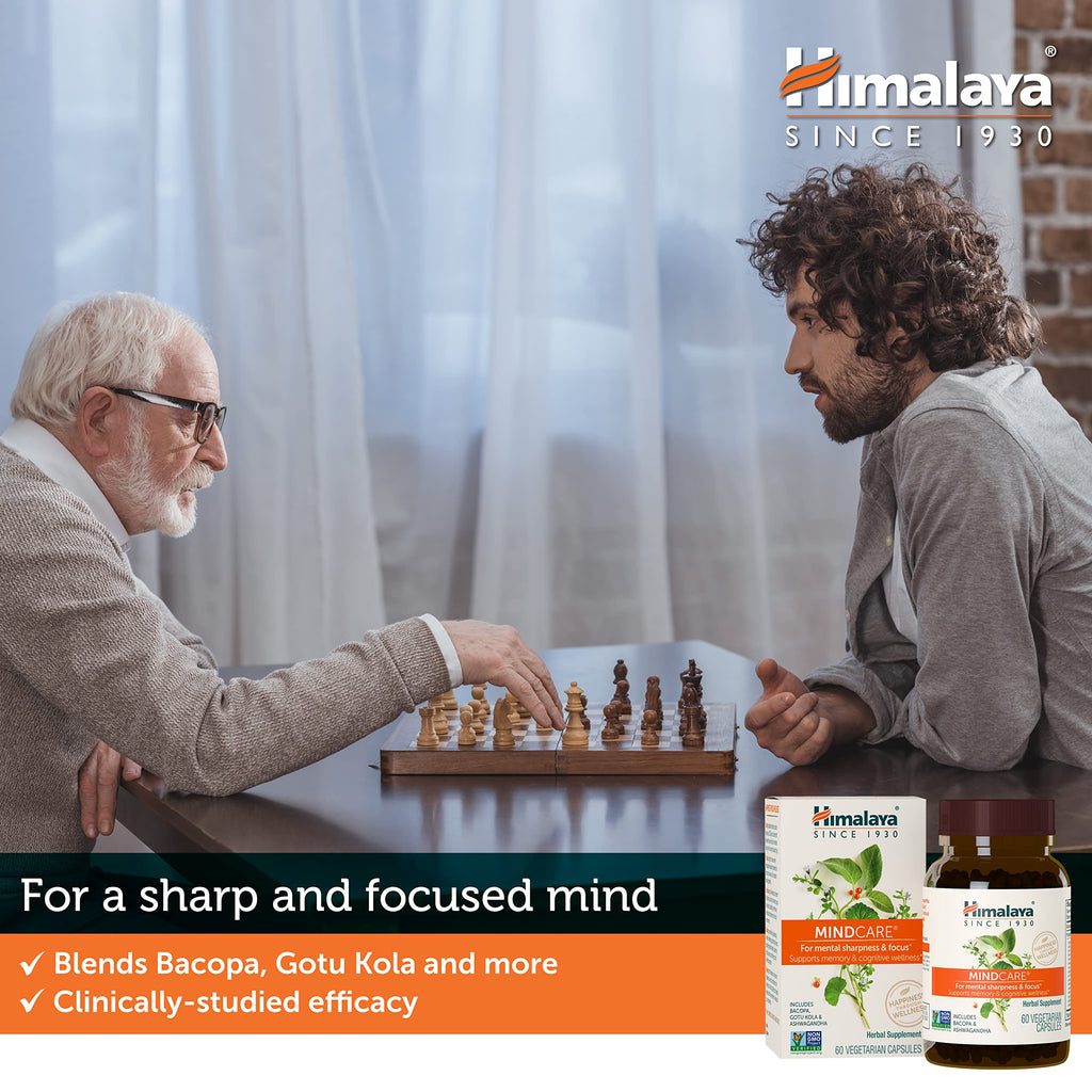 Himalaya MindCare, Nootropic Brain Supplement Booster for Mental Sharpness, Focus, Memory, and Cognitive Wellness, 1170 mg, 120 Capsules, 1 Month Supply Himalaya Au supplements