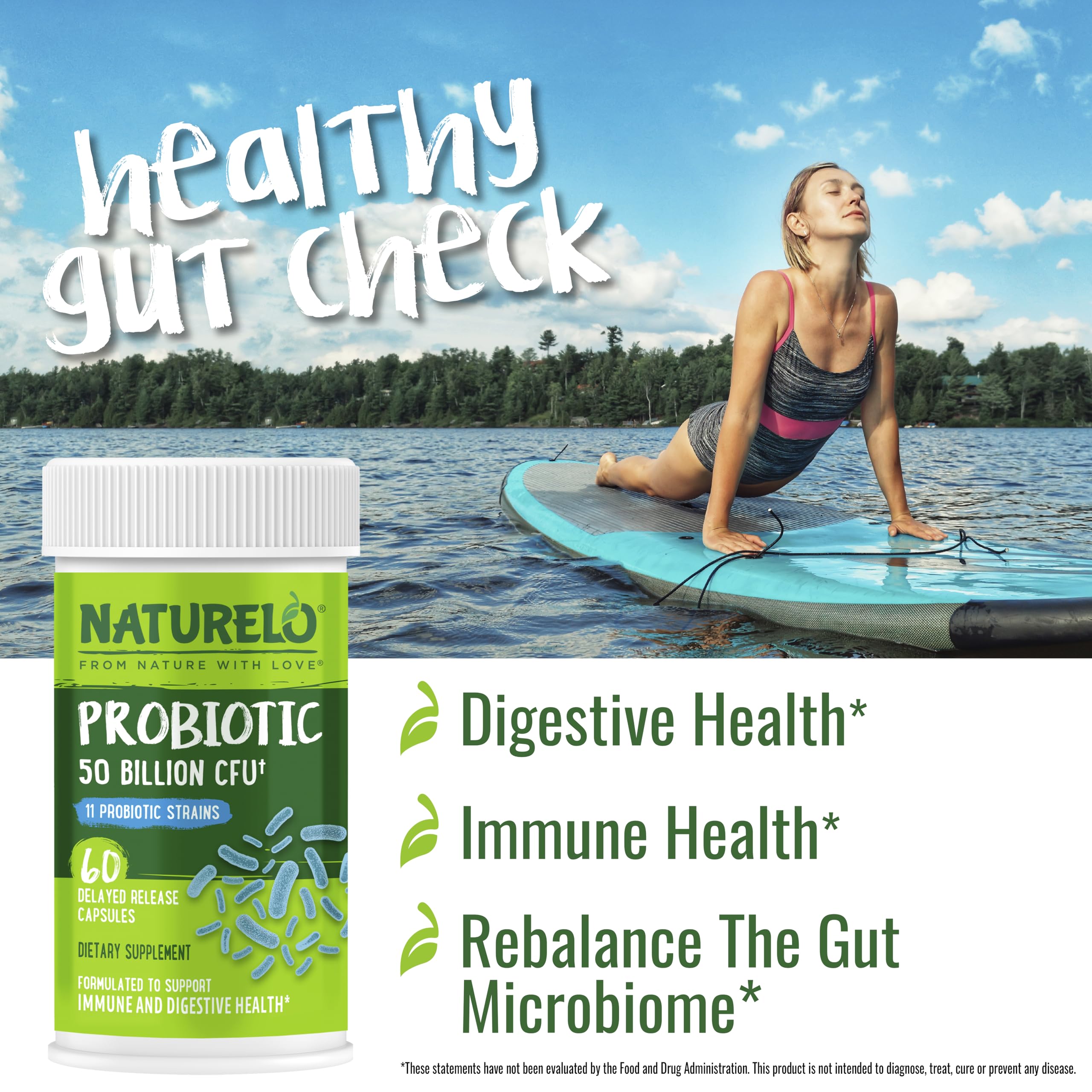 NATURELO Probiotics for Digestive Health, 50 Billion CFU, 60 Vegetarian Capsules, 11 Strains, Daily Use Supplement, Delayed Release, No-Fridge, Boosts Immune System, Probiotics for Women & Men NATURELO Au supplements