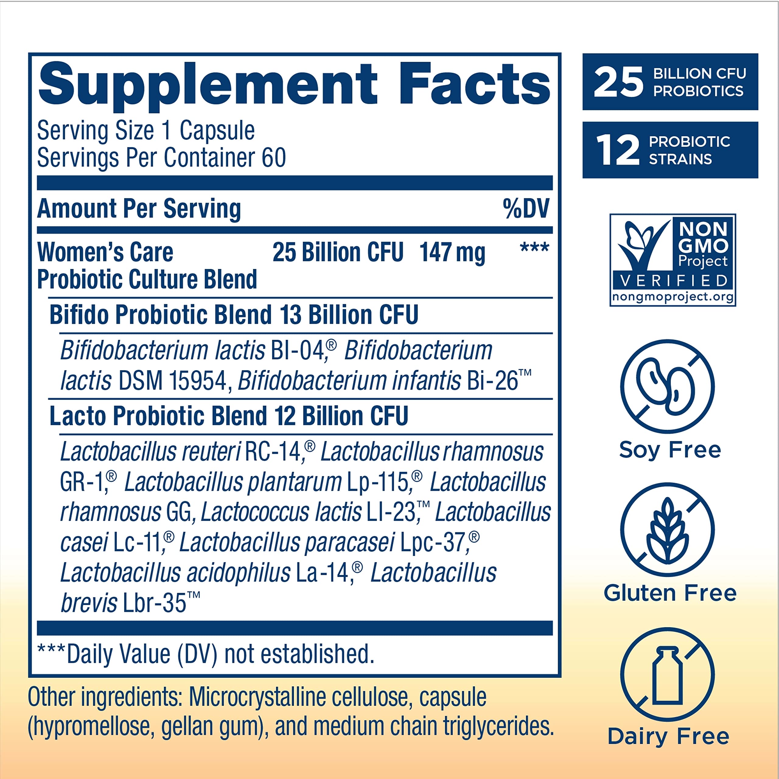 Renew Life Women's Probiotic Capsules, Supports pH Balance for Women, Vaginal, Urinary, Digestive and Immune Health, L. Rhamnosus GG, Dairy, Soy and Gluten-Free, 25 Billion CFU - 60 Ct Renew Life Au supplements
