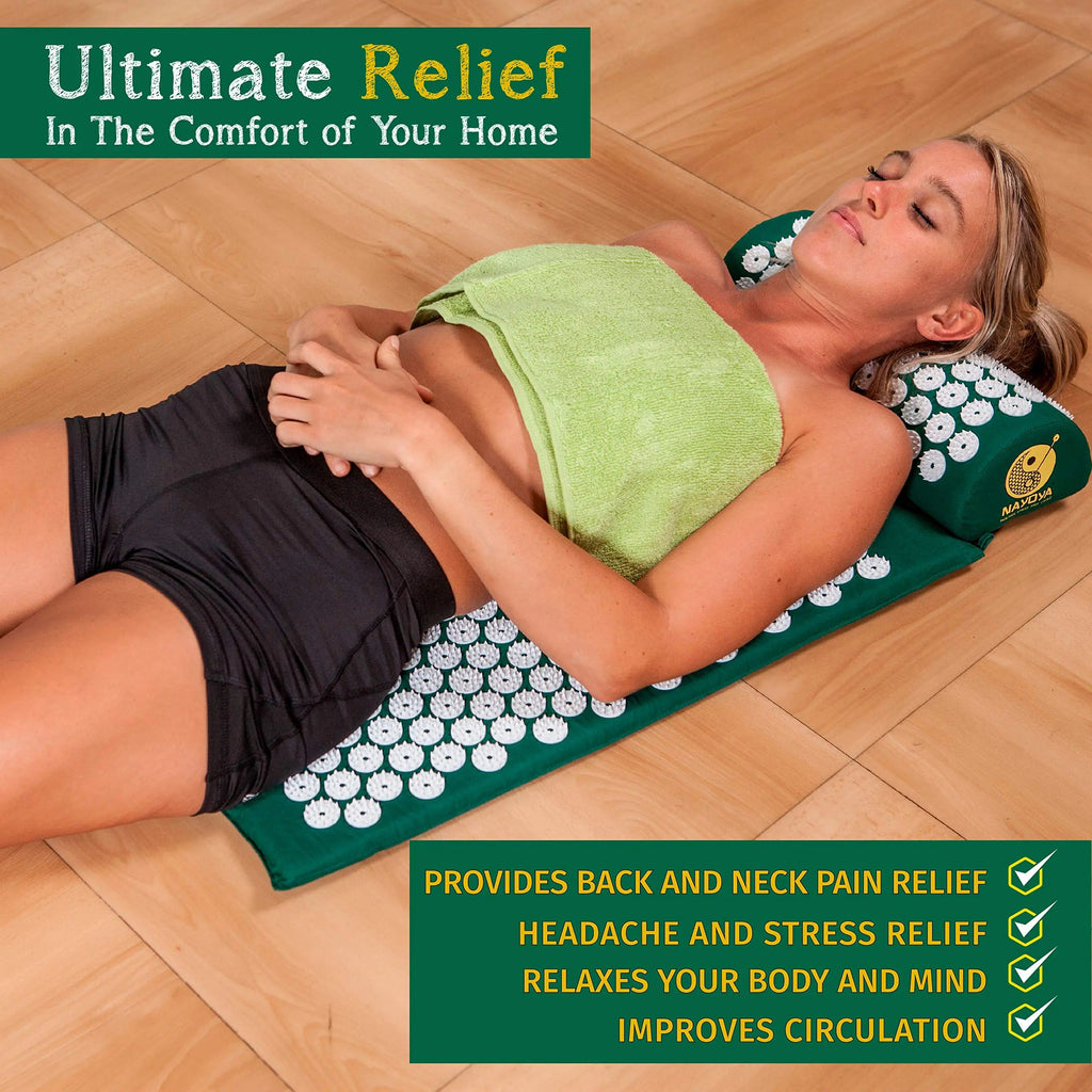 NAYOYA Neck and Back Pain Relief - Acupressure Mat and Neck Pillow Set - Relieves Stress and Sciatic Pain NAYOYA Au supplements