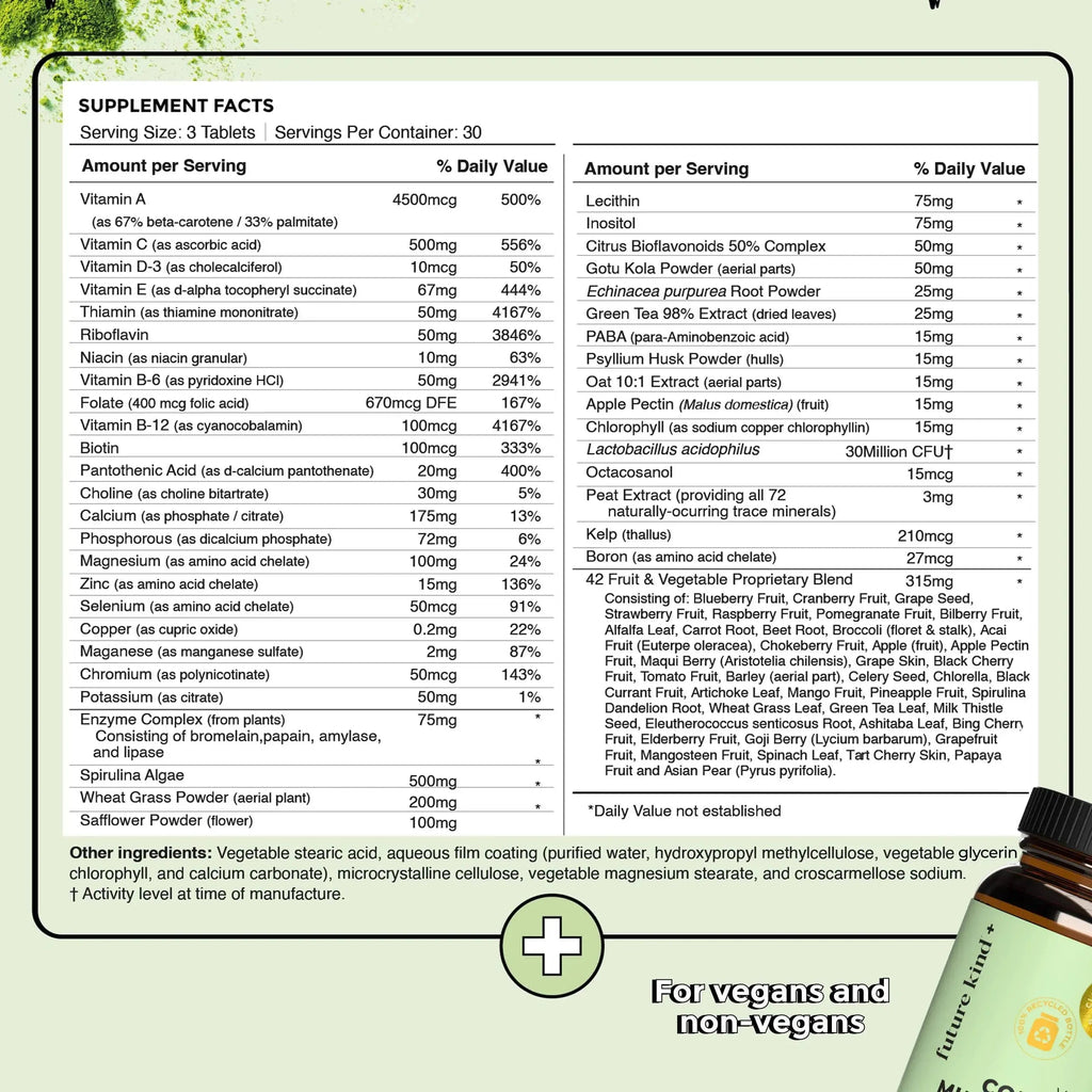 Future Kind Multivitamin Bundle - Vegan Complete Multivitamin and Vegan Essential Multivitamin - Vegan Vitamin B12, Omega 3, and Vitamin D3 - Complete Multivitamin, 42 Vitamins in 1 for Men and Women Future Kind Au supplements