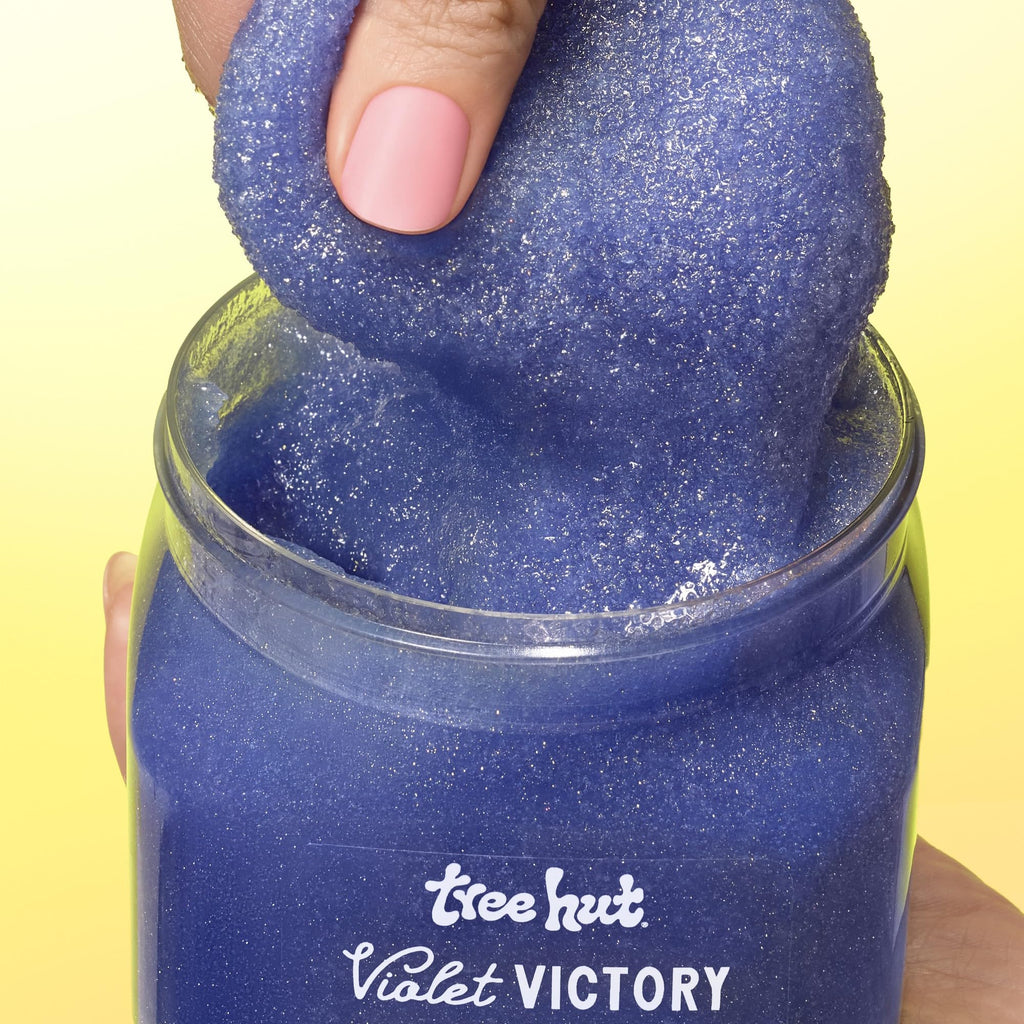 Tree Hut Violet Victory Shea Sugar Scrub, Exfoliating, Hydrating & Moisturizing Body Scrub with Shea Butter & Natural Oils, Smooth & Soften Skin, Polishing Exfoliant for Radiant Skin, 18 oz