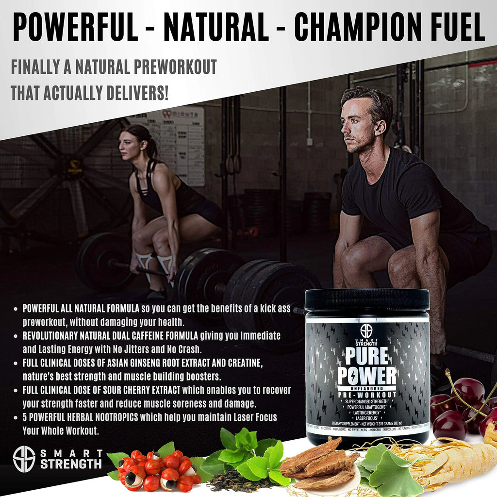 Pre Workout, Best All Natural PreWorkout Supplement. Pure Power, Healthy Pump, Clean SMART STRENGTH Au supplements