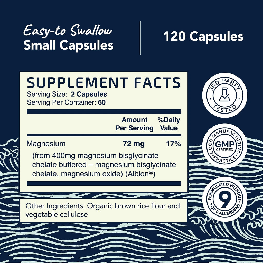Magnesium Glycinate 400mg | Chelated Bisglycinate for Muscle Relaxation, Bones Nobi Nutrition Au supplements