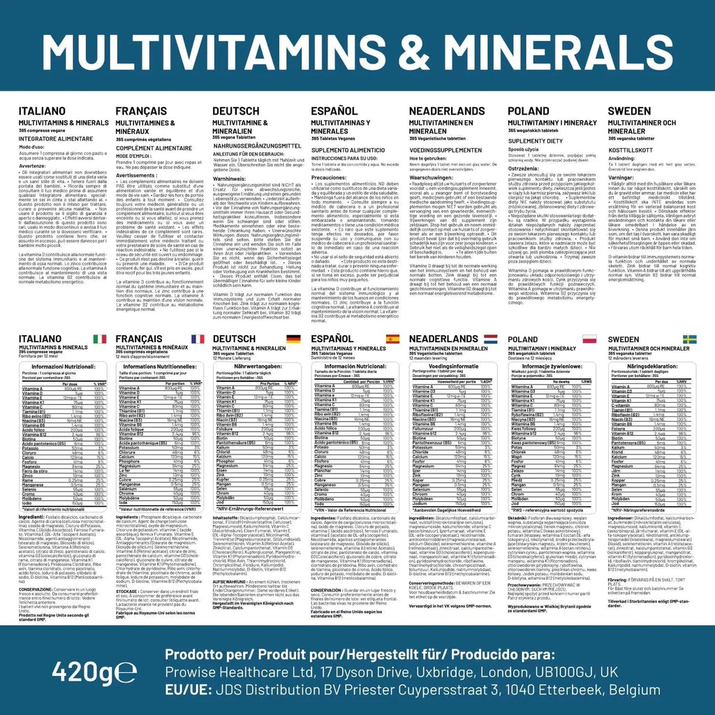 A-Z Multivitamins & Minerals I 365 Vegan Tablets (1 Year Supply) I 26 Essential Active Vitamins, Minerals & Micronutrients PH PROWISE Healthcare Au supplements