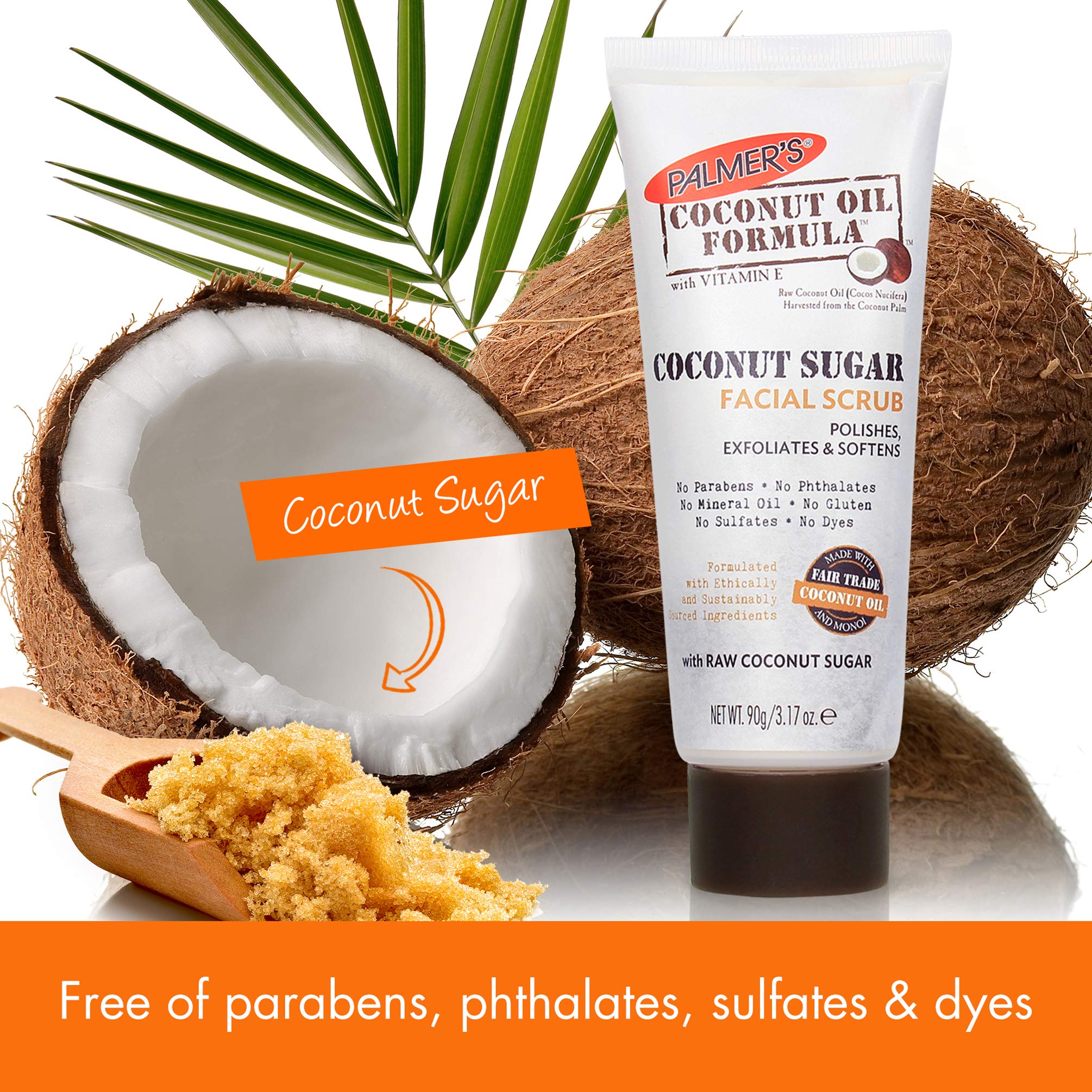 Palmer's Coconut Oil Formula Coconut Sugar Facial Scrub Exfoliator, Face Scrub to Gently