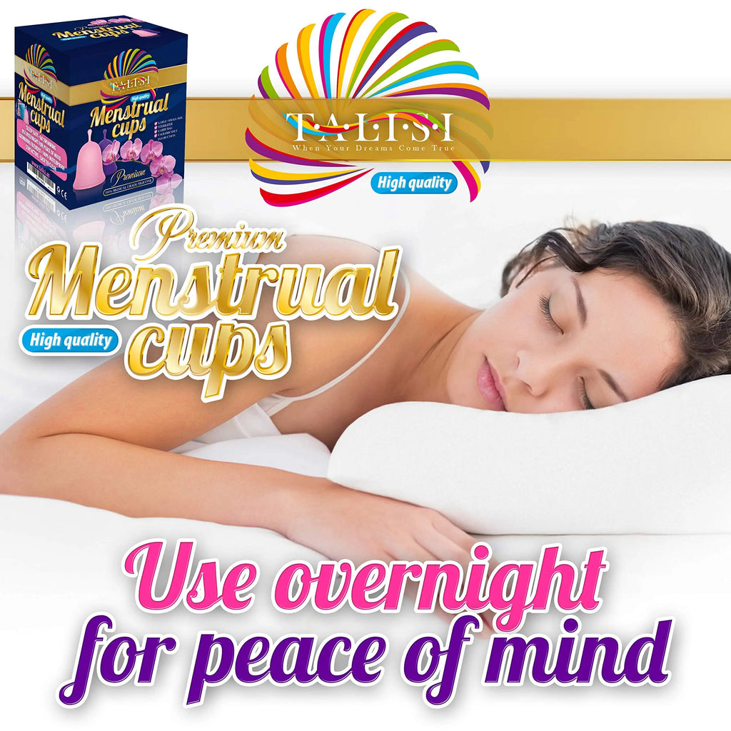 Talisi Menstrual Cups Set of 2 with Collapsible Silicone Sterilizer - Soft & Flexible Sensitive Feminine TALISI WHEN YOUR DREAMS COME TRUE Au supplements