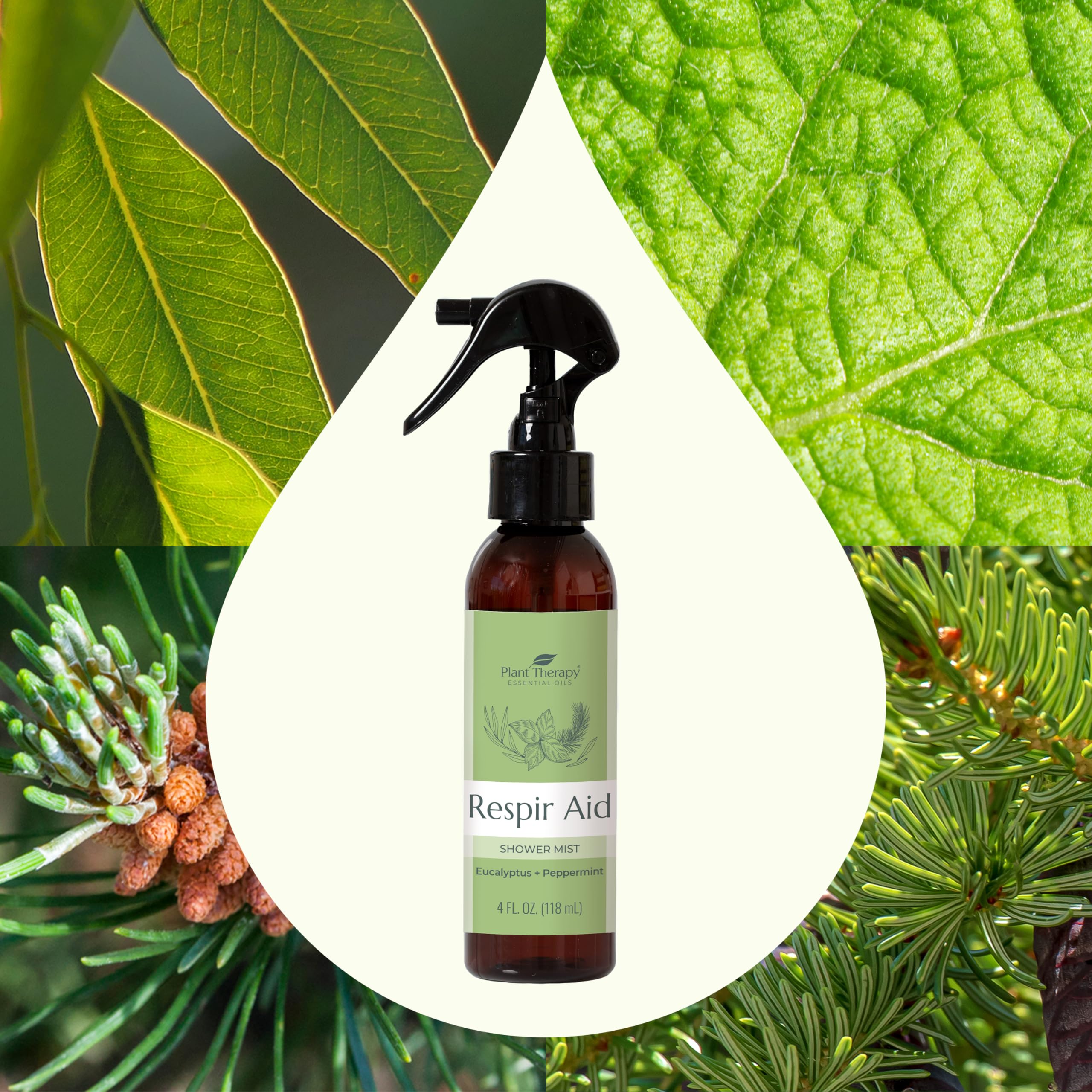 Plant Therapy Respir Aid Shower Mist 4 oz Refreshing & Crisp Aroma, Great to Help Clear Congestion Plant TherapyBuy Supplements Australia