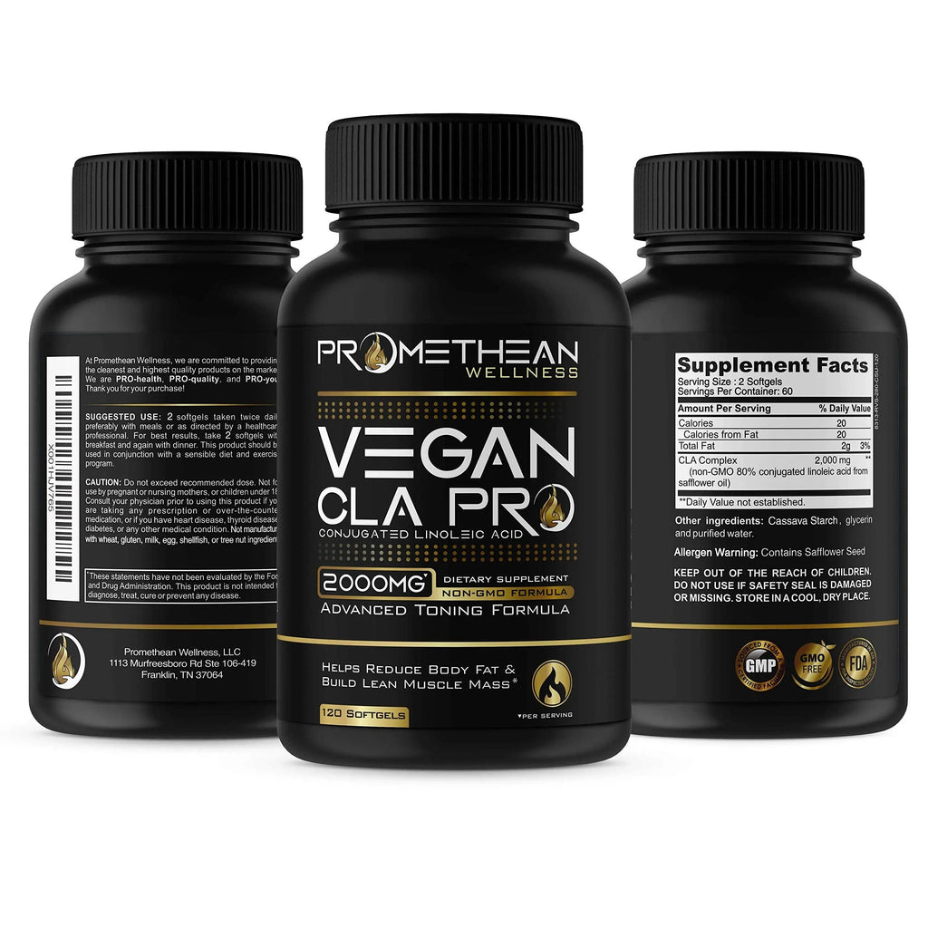 Vegan CLA Pro 2000 mg Pure Premium CLA Safflower Oil Conjugated Linoleic Acid Best Promethean Wellness Au supplements