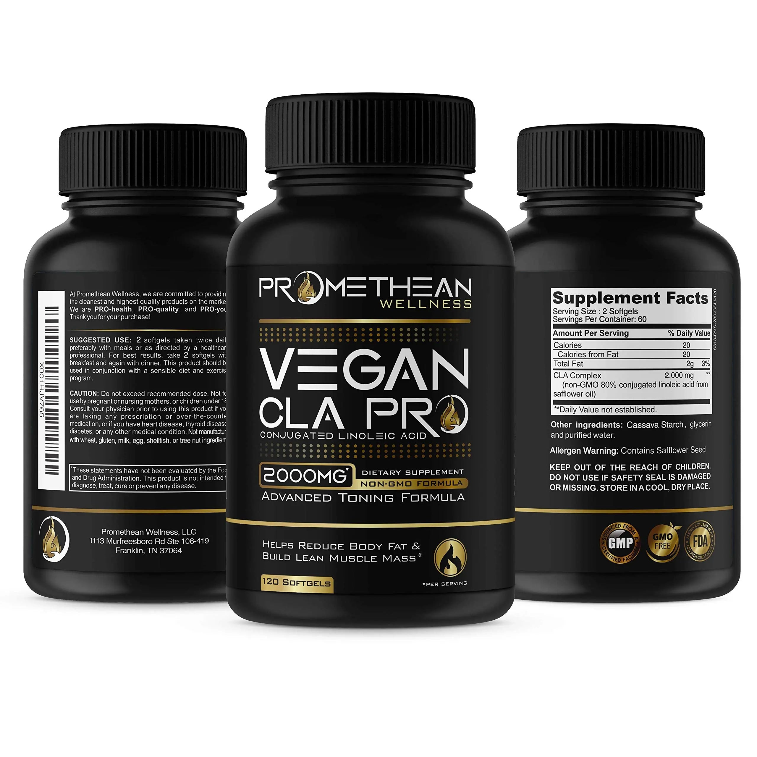Vegan CLA Pro 2000 mg Pure Premium CLA Safflower Oil Conjugated Linoleic Acid Best Promethean Wellness Au supplements
