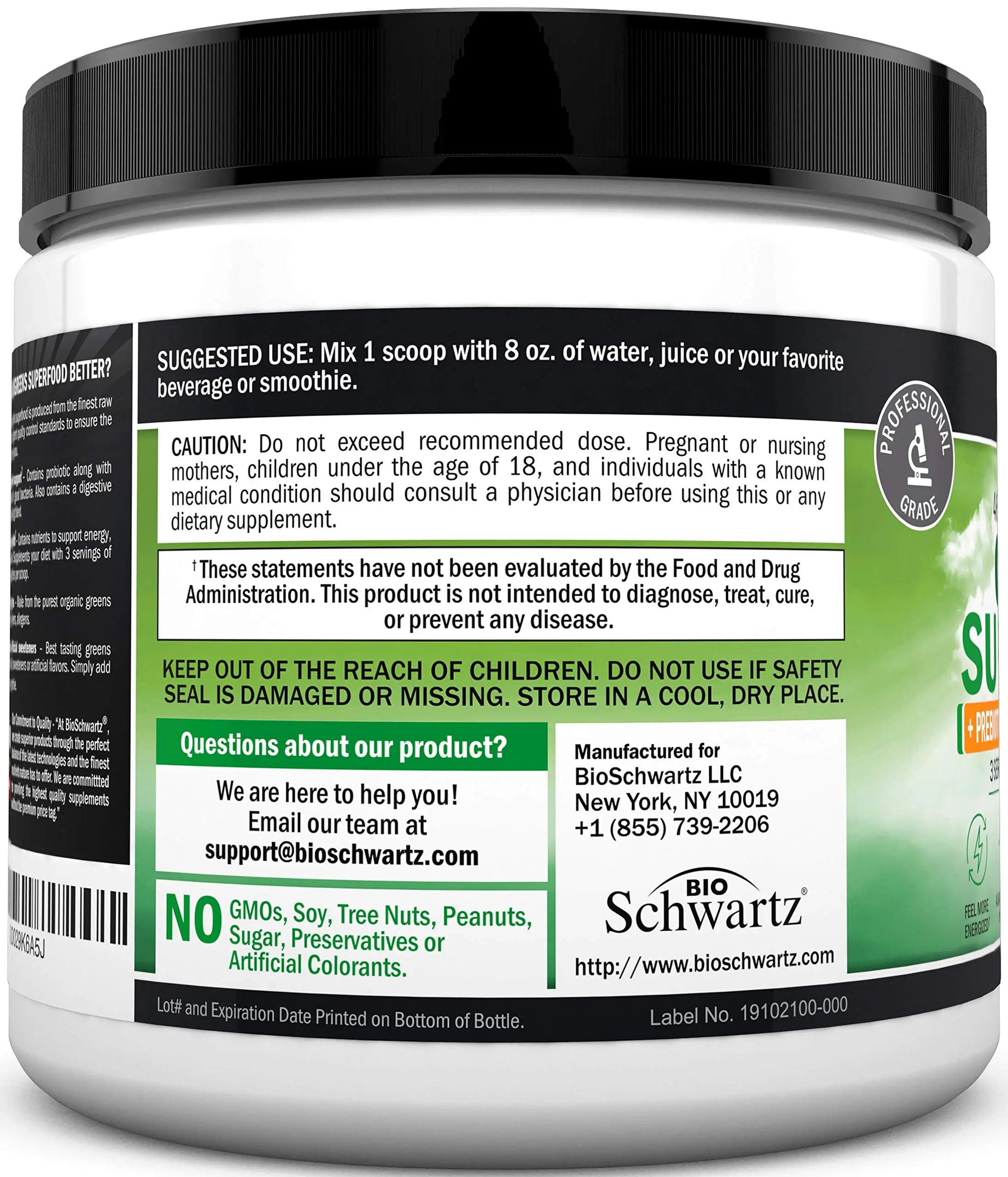 Super Greens Powder Superfood - Greens Powder with Probiotics Prebiotics Digestive BioSchwartz Au supplements