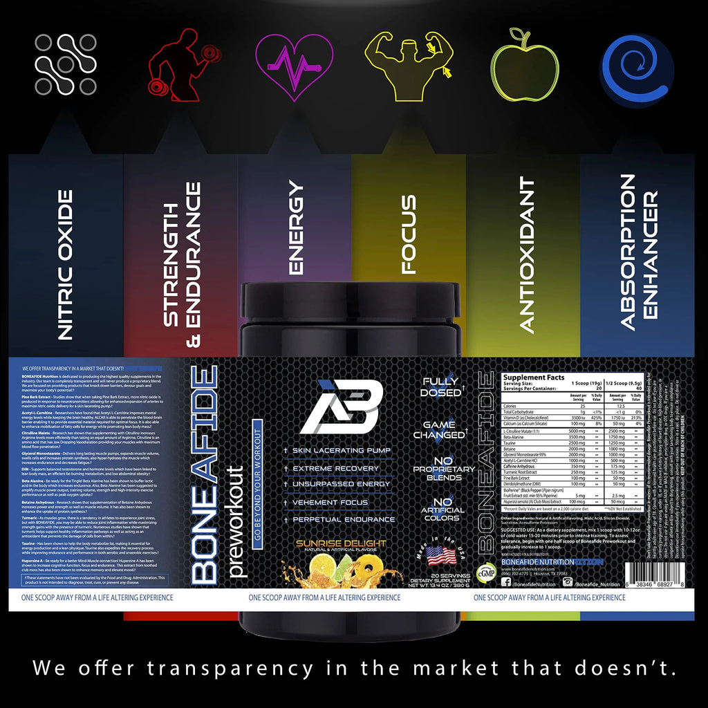 Boneafide Preworkout (Sunrise Delight) Boneafide Nutrition Au supplements