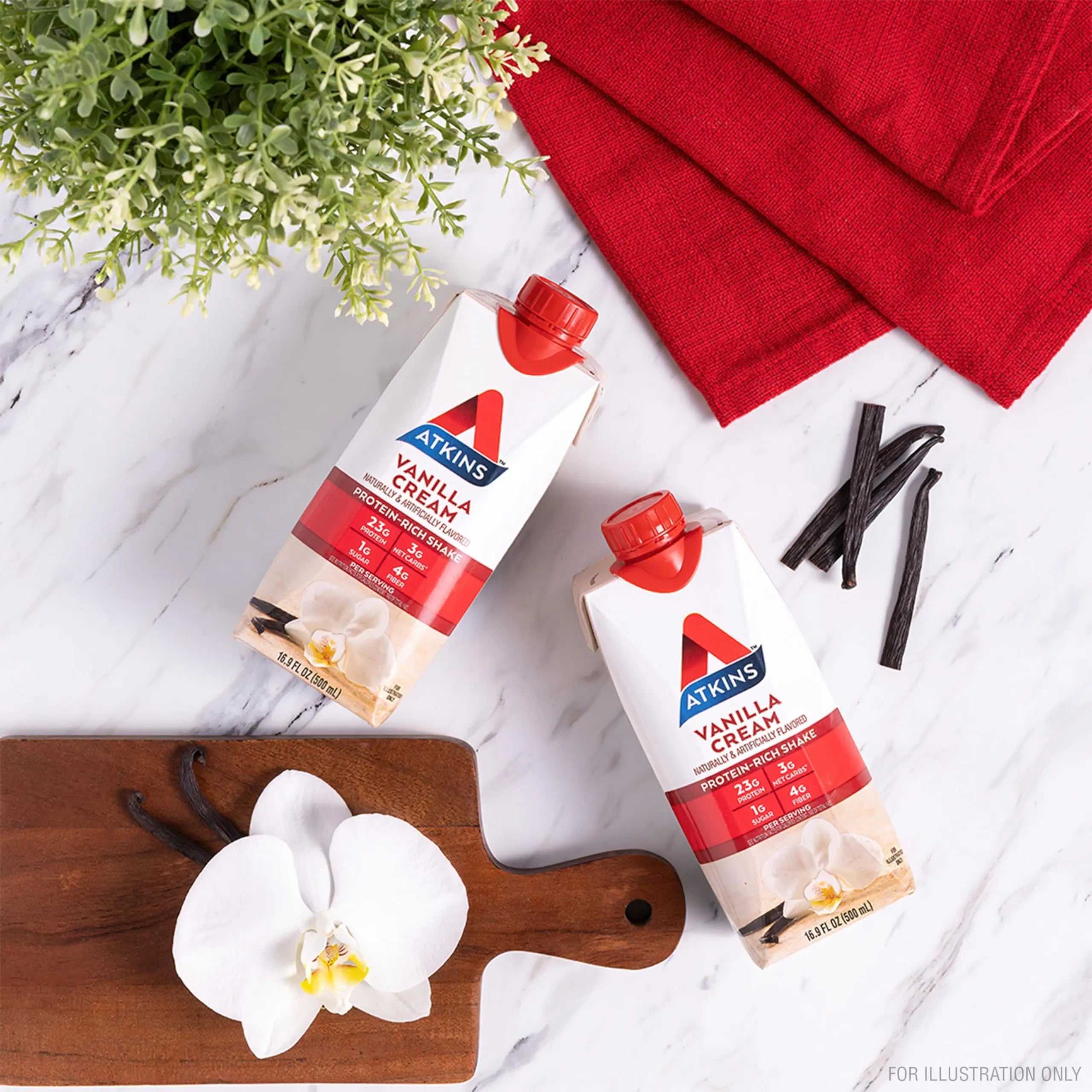 Atkins Vanilla Cream Meal Size Protein Shake, 23g Protein, Low Glycemic, 3g Carb Atkins Au supplements