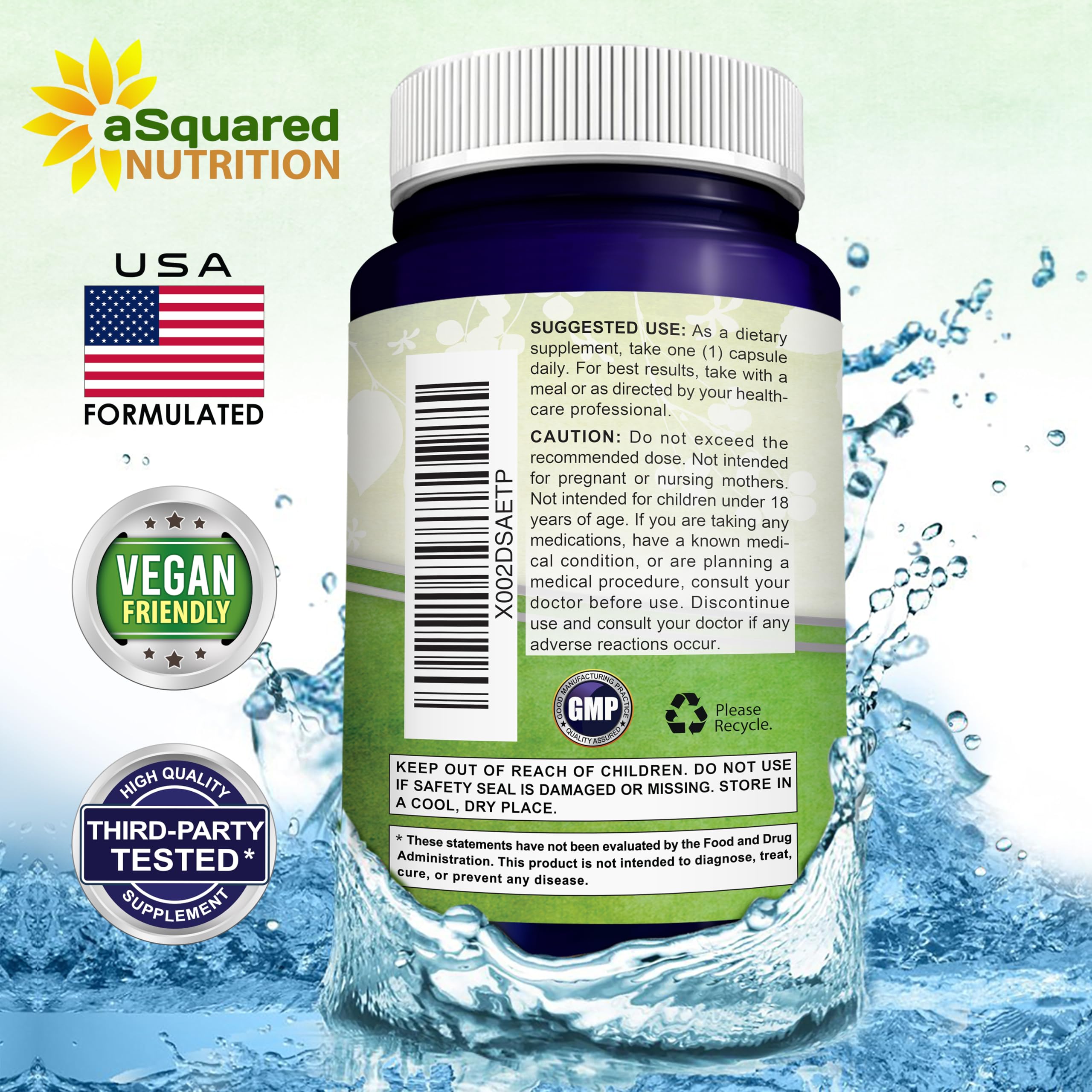 aSquared Nutrition Nicotinamide with Resveratrol - 120 Veggie Capsules - Vitamin B3 500mg (Niacinamide Flush Free) - Supplement Pills to Support NAD, Skin Cell Health & Energy aSquared Nutrition Au supplements
