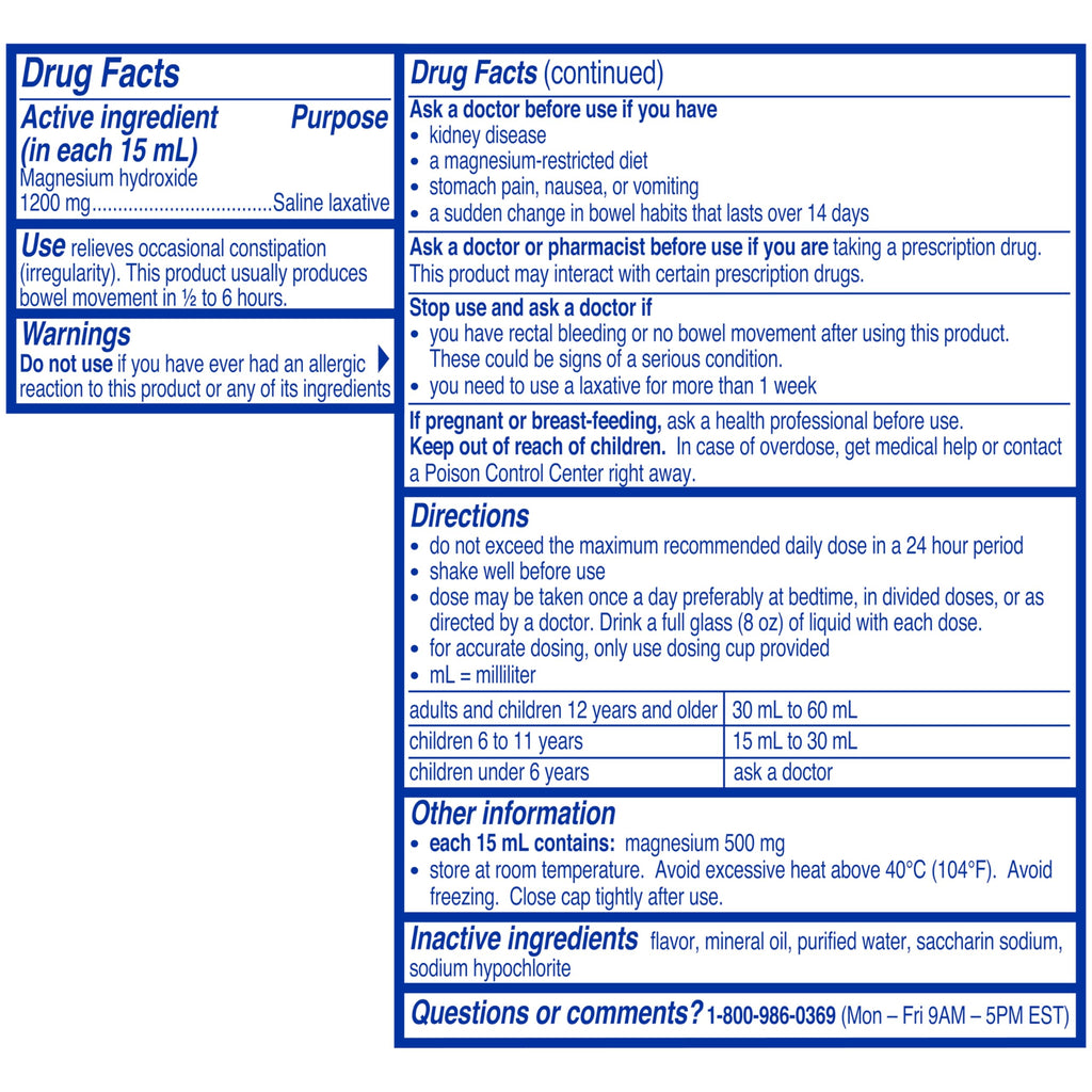 Phillips' Fresh Mint Milk of Magnesia Liquid,26 Fl Oz (Pack of 2) Phillips' Au supplements