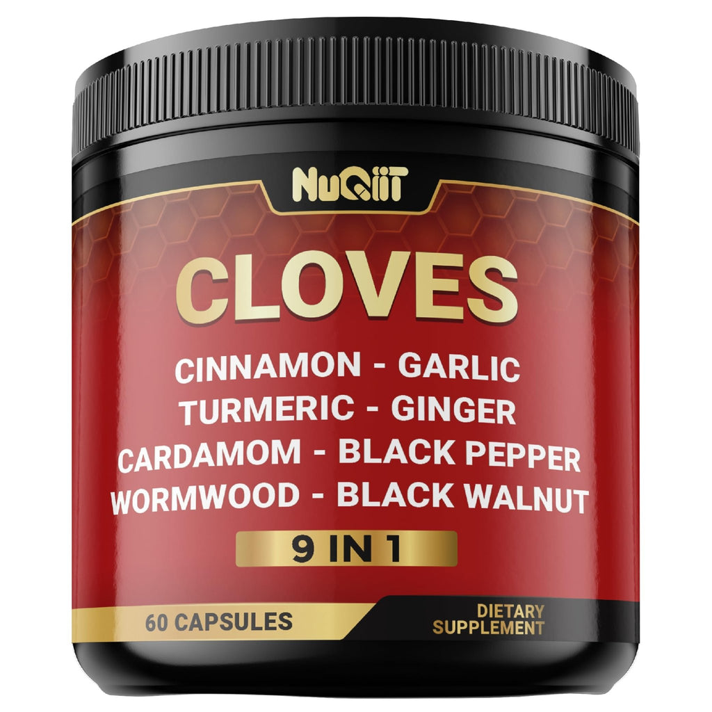 9in1 Clove Supplement Rich in Vitamins & Minerals for Digestive, Immune System, Bone & Heart Health with Cinnamon, Turmeric, Ginger, Cardamom, Garlic, Wormwood, Black Walnut - 60 Capsules - 30 Days - TrustMedUSA