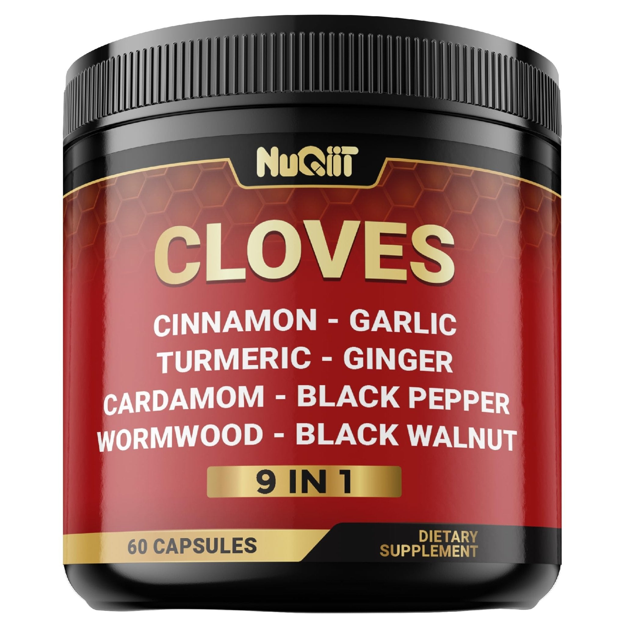 9in1 Clove Supplement Rich in Vitamins & Minerals for Digestive, Immune System, Bone & Heart Health with Cinnamon, Turmeric, Ginger, Cardamom, Garlic, Wormwood, Black Walnut - 60 Capsules - 30 Days - TrustMedUSA