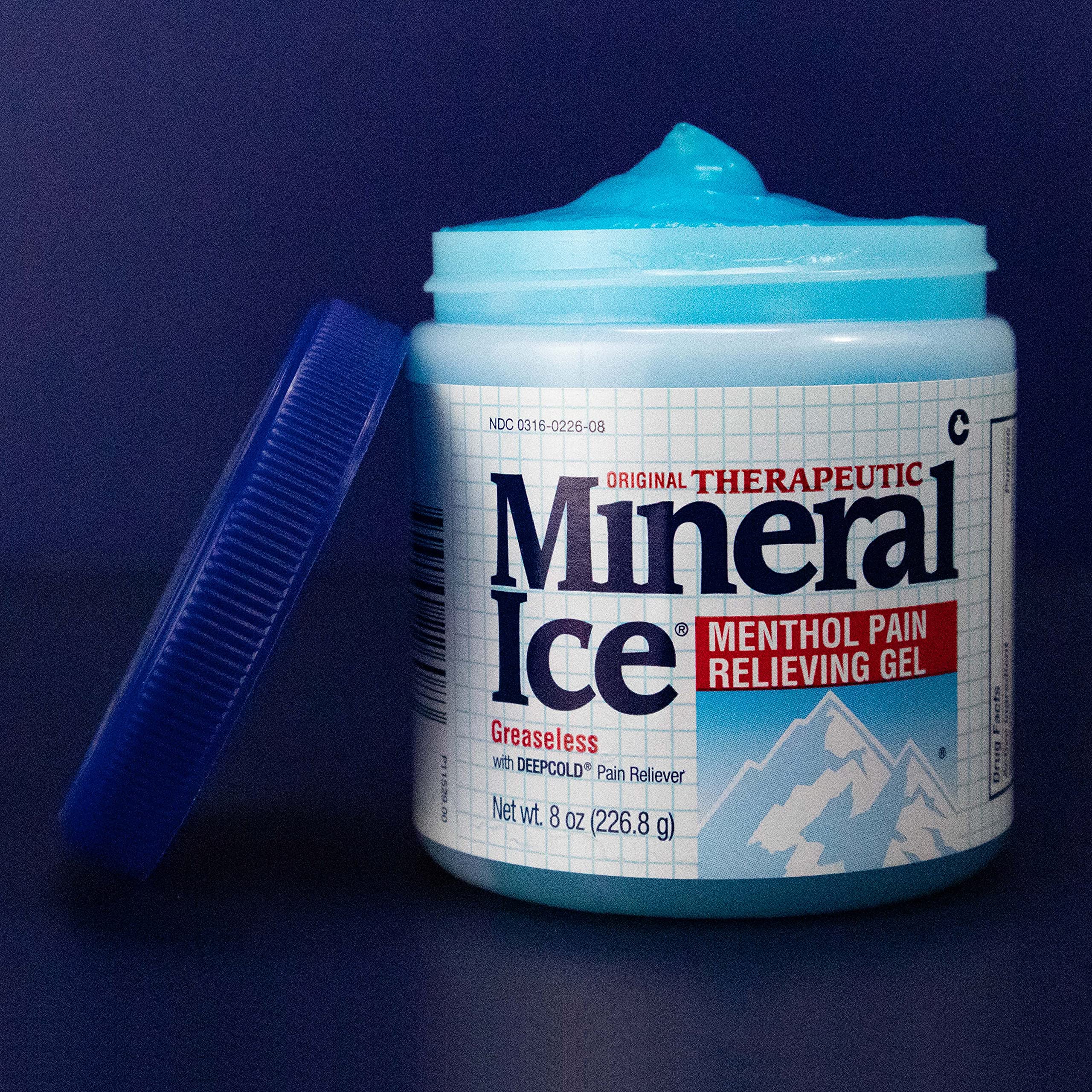 Mineral Ice Original Therapeutic Menthol Pain Relief Gel. Greaseless with "Deepcold" Pain Reliever. Provides Cooling & Penetrating Relief for Arthritis, Simple Backache, Strains & Sprains (8 Ounce) Mineral Ice Au supplements