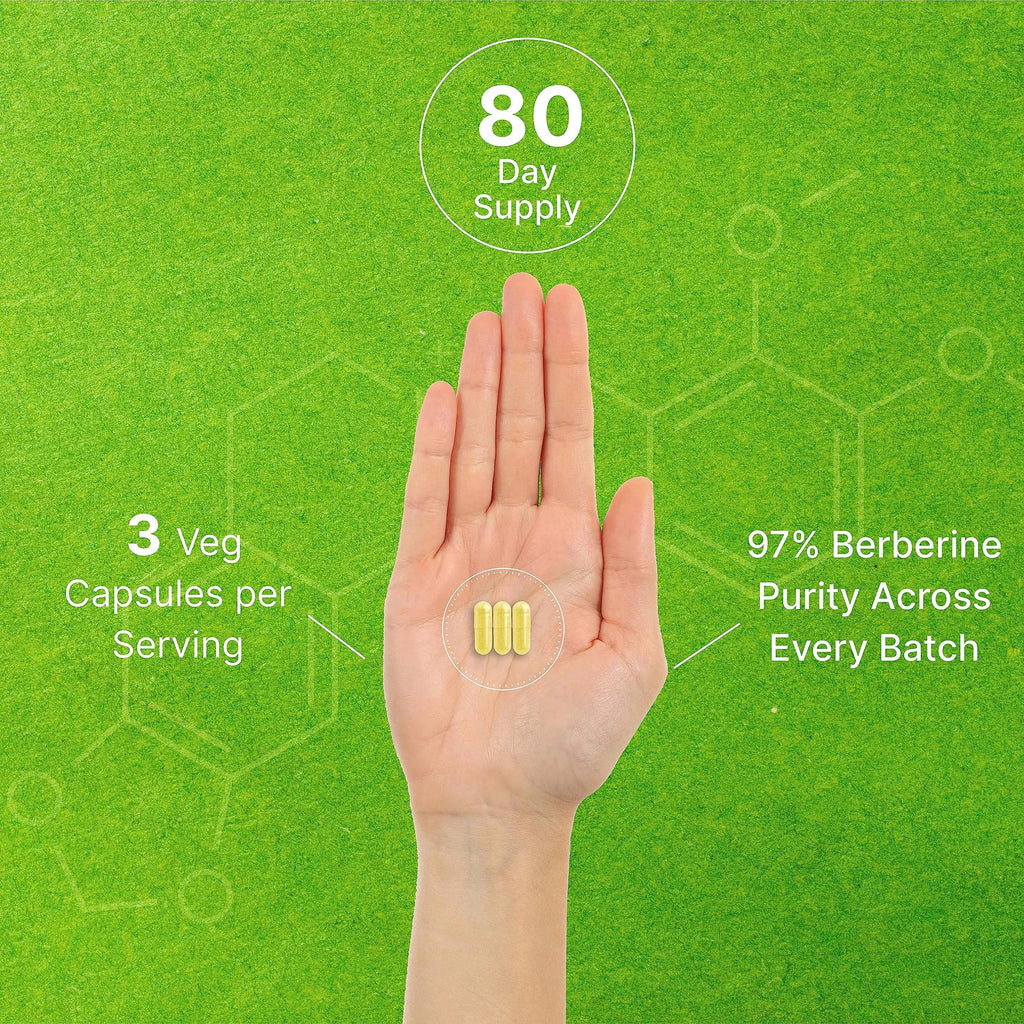 Berberine Supplement 500mg Per Capsule (1500mg Per Serving) | 240 Veggie Capsules DEAL SUPPLEMENT Au supplements