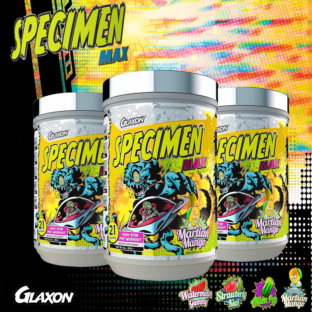 Glaxon Specimen Max High Stim Pre-Workout | 400mg Caffeine + 3200mg Beta Alanine Glaxon Au supplements