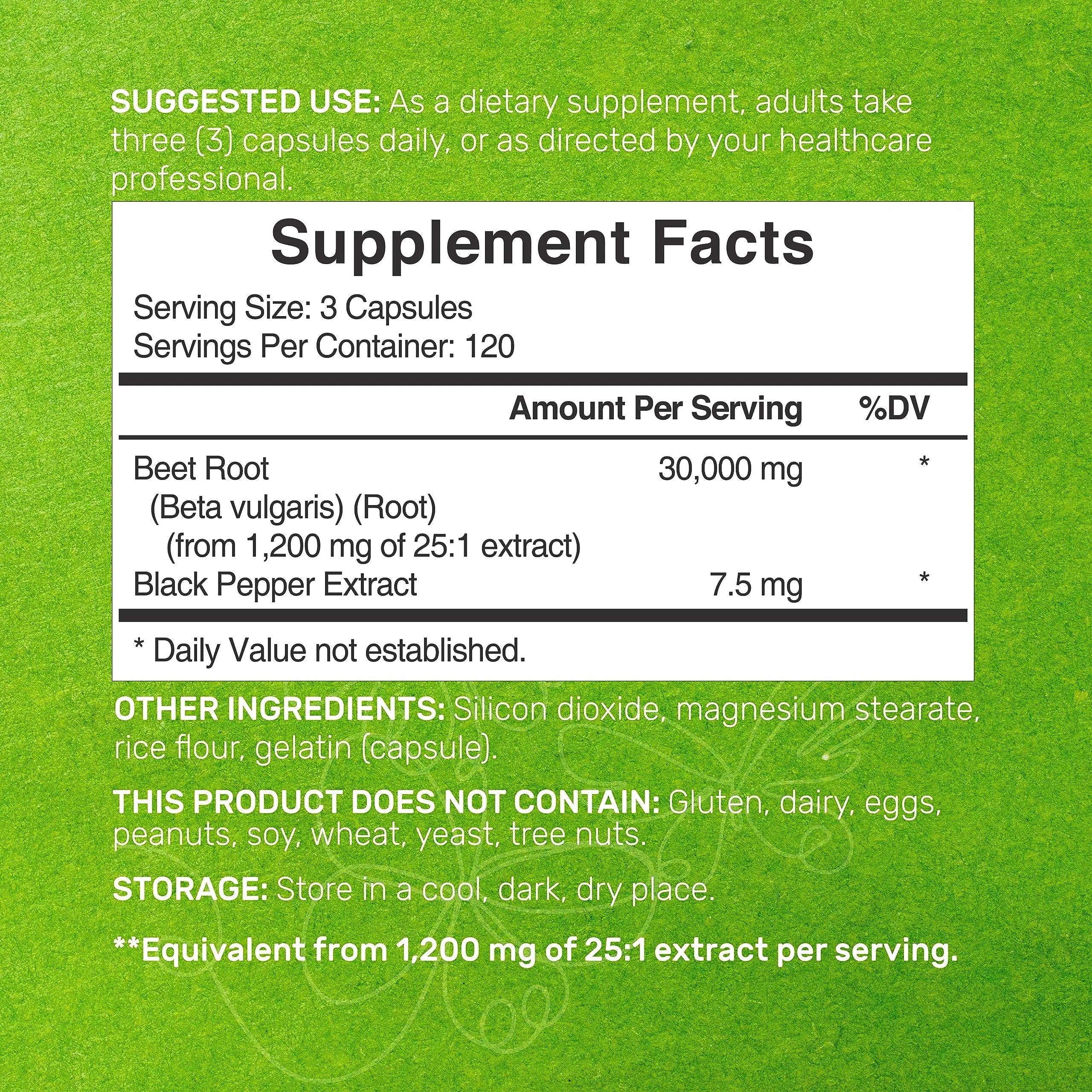Beet Root Capsules 30000mg Per Serving, 360 Count, with Black Pepper Extract – Enhanced DEAL SUPPLEMENT Au supplements