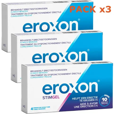 PACK of 3 boxes Eroxon Stimgel 4 single doses Eroxon Au supplements